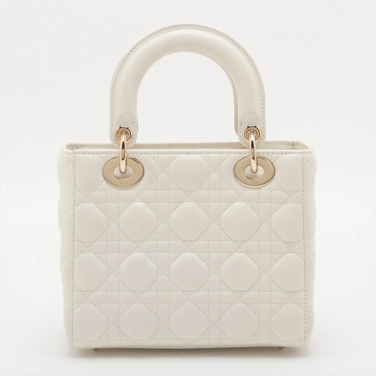 Cannage My Lady Dior Leather 2WAY Handbag White with Charm — view 2