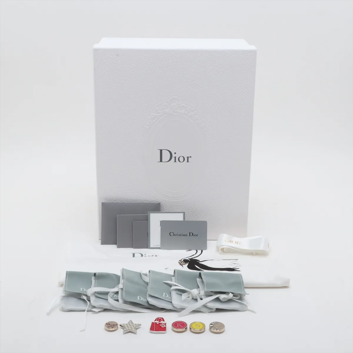 Cannage My Lady Dior Leather 2WAY Handbag White with Charm — view 14