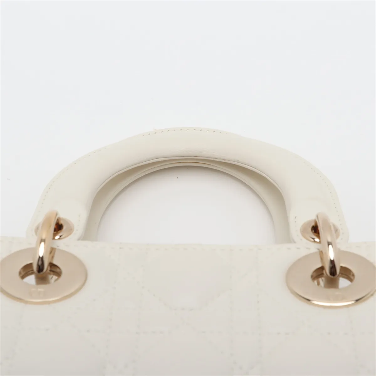 Cannage My Lady Dior Leather 2WAY Handbag White with Charm — view 6