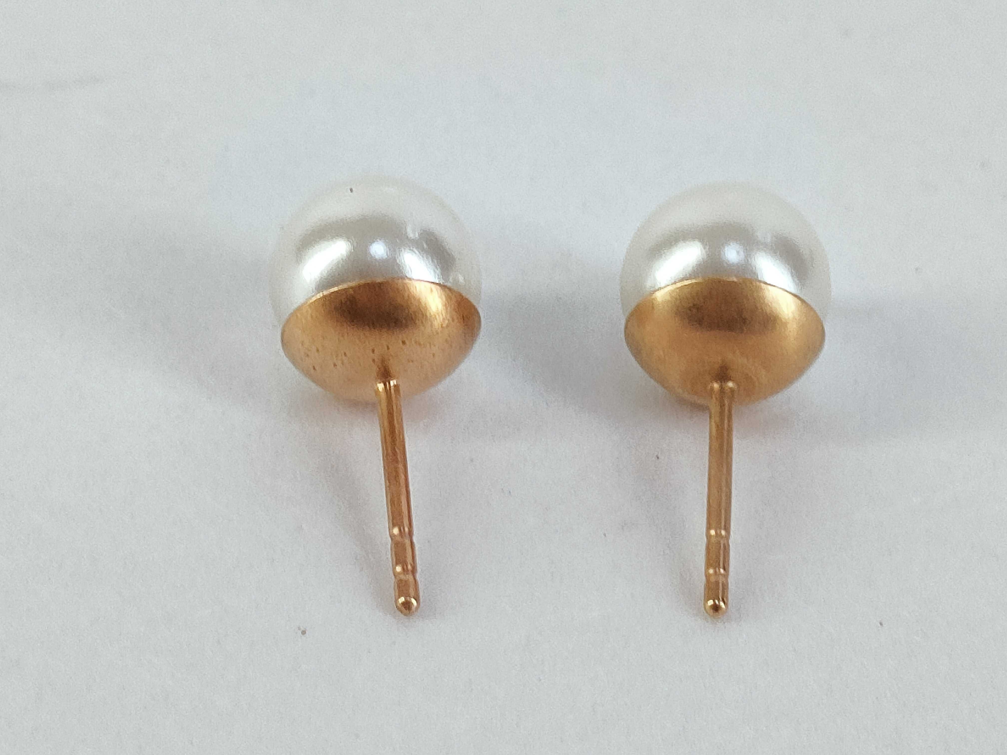 Tribal Flower Pearl Earrings — view 3