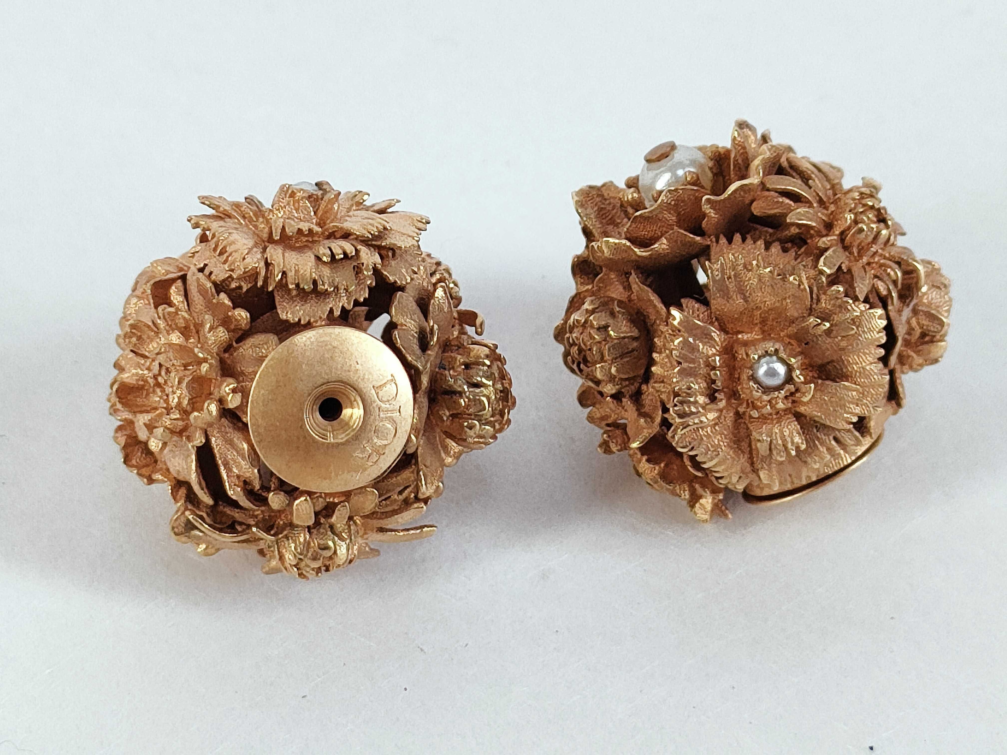 Tribal Flower Pearl Earrings — view 6