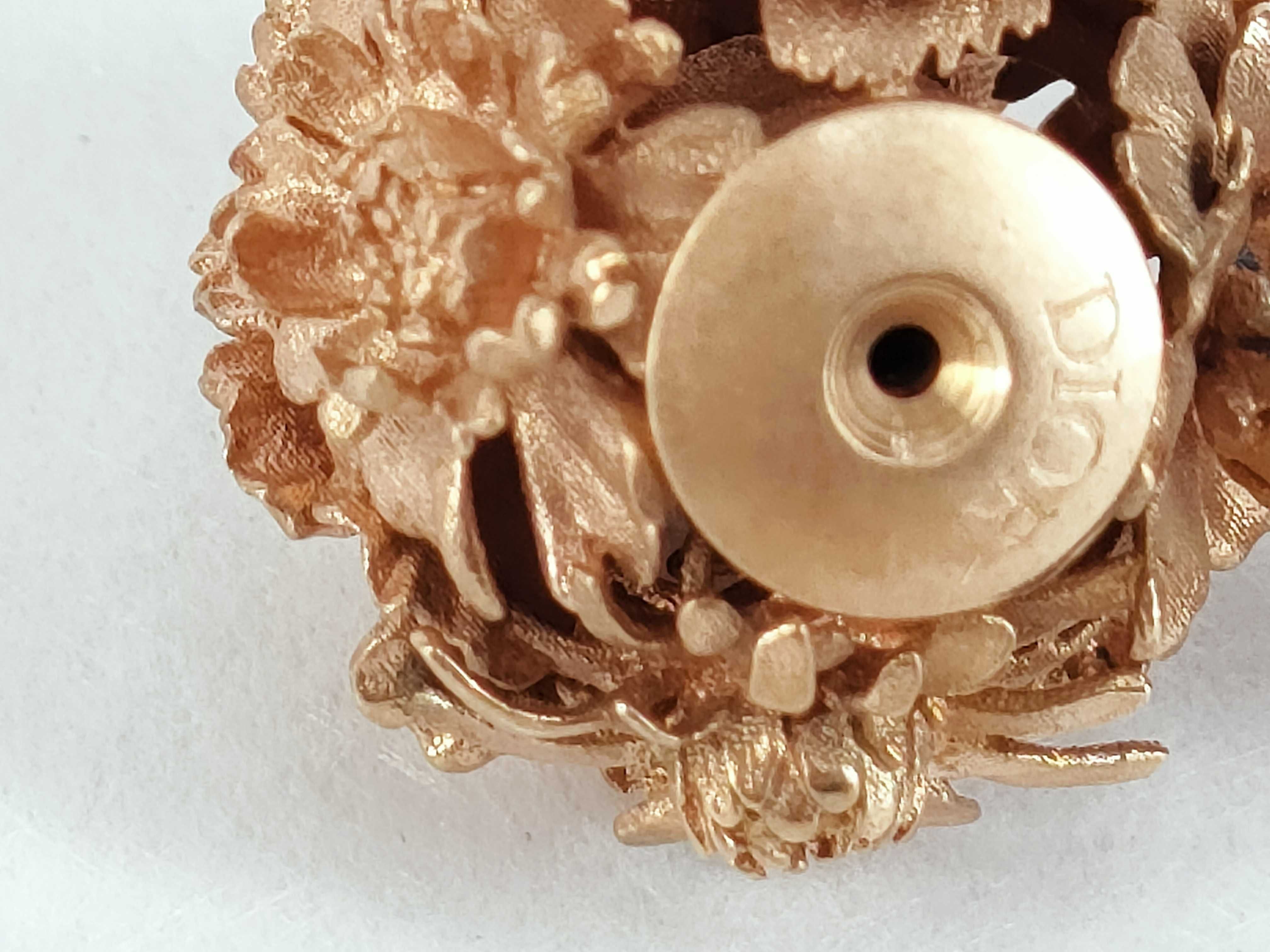 Tribal Flower Pearl Earrings — view 7