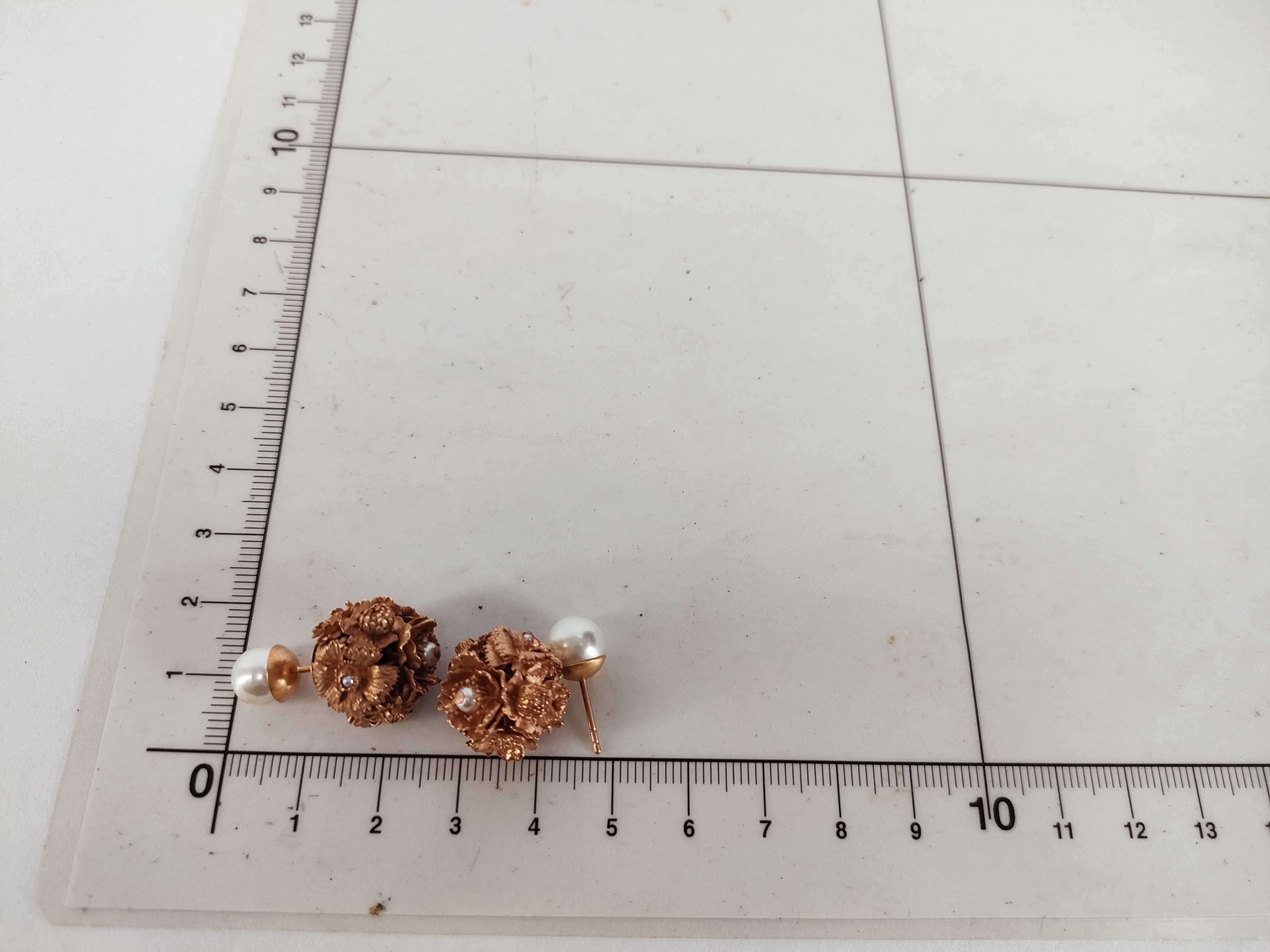 Tribal Flower Pearl Earrings — view 10