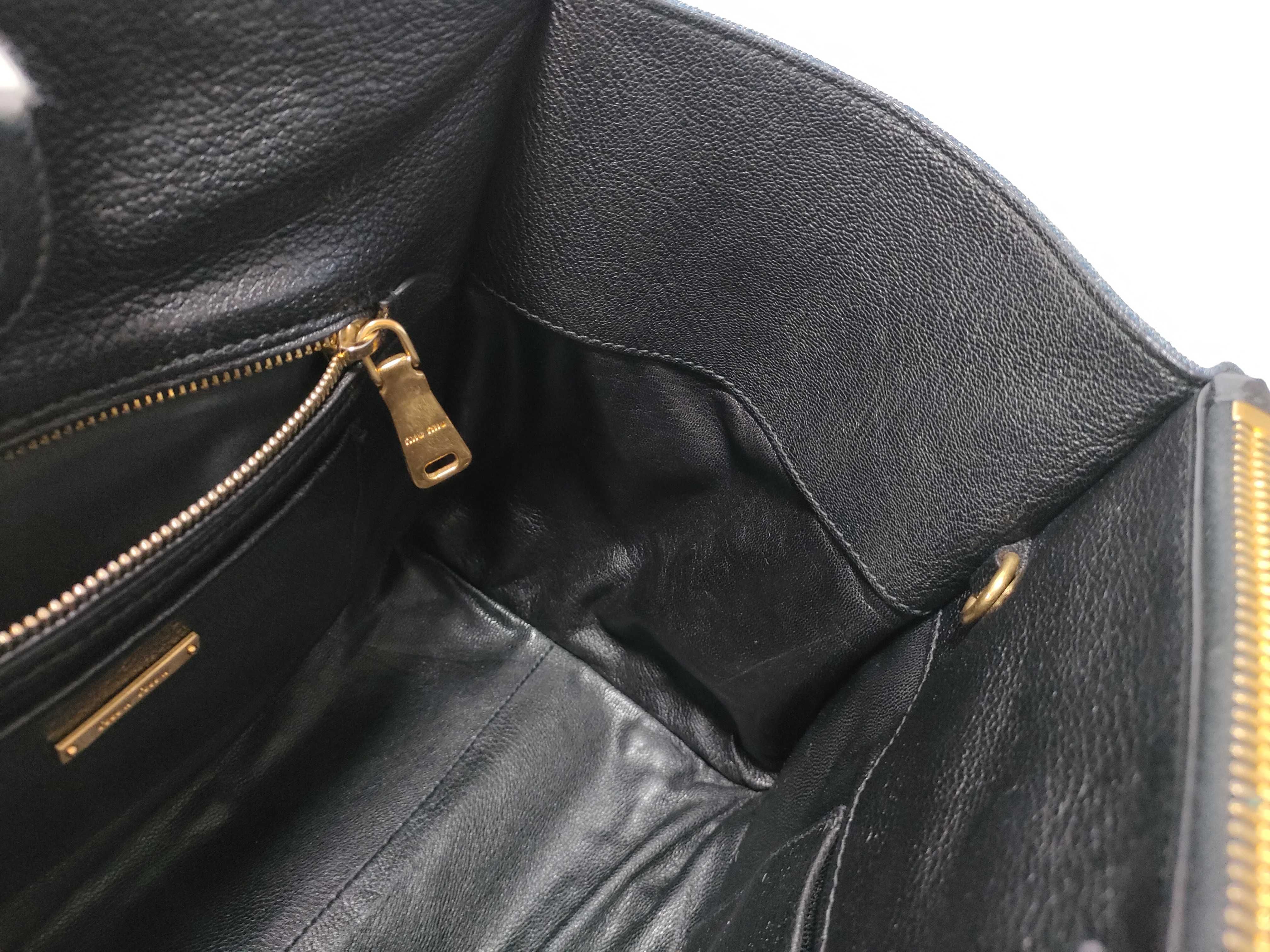 Biker Denim x Leather Handbag Blue RN1031 Handbag — view 12