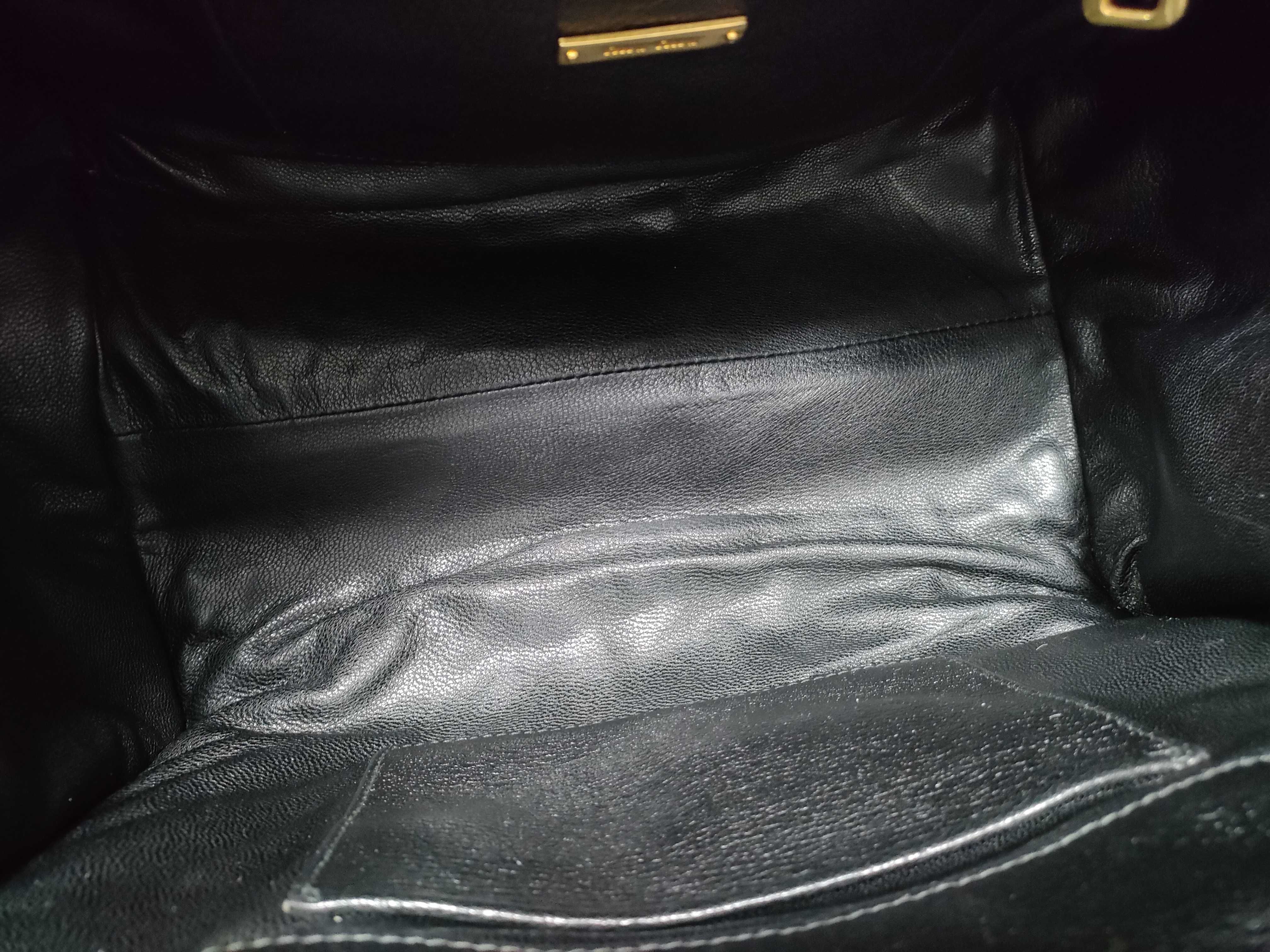 Biker Denim x Leather Handbag Blue RN1031 Handbag — view 13