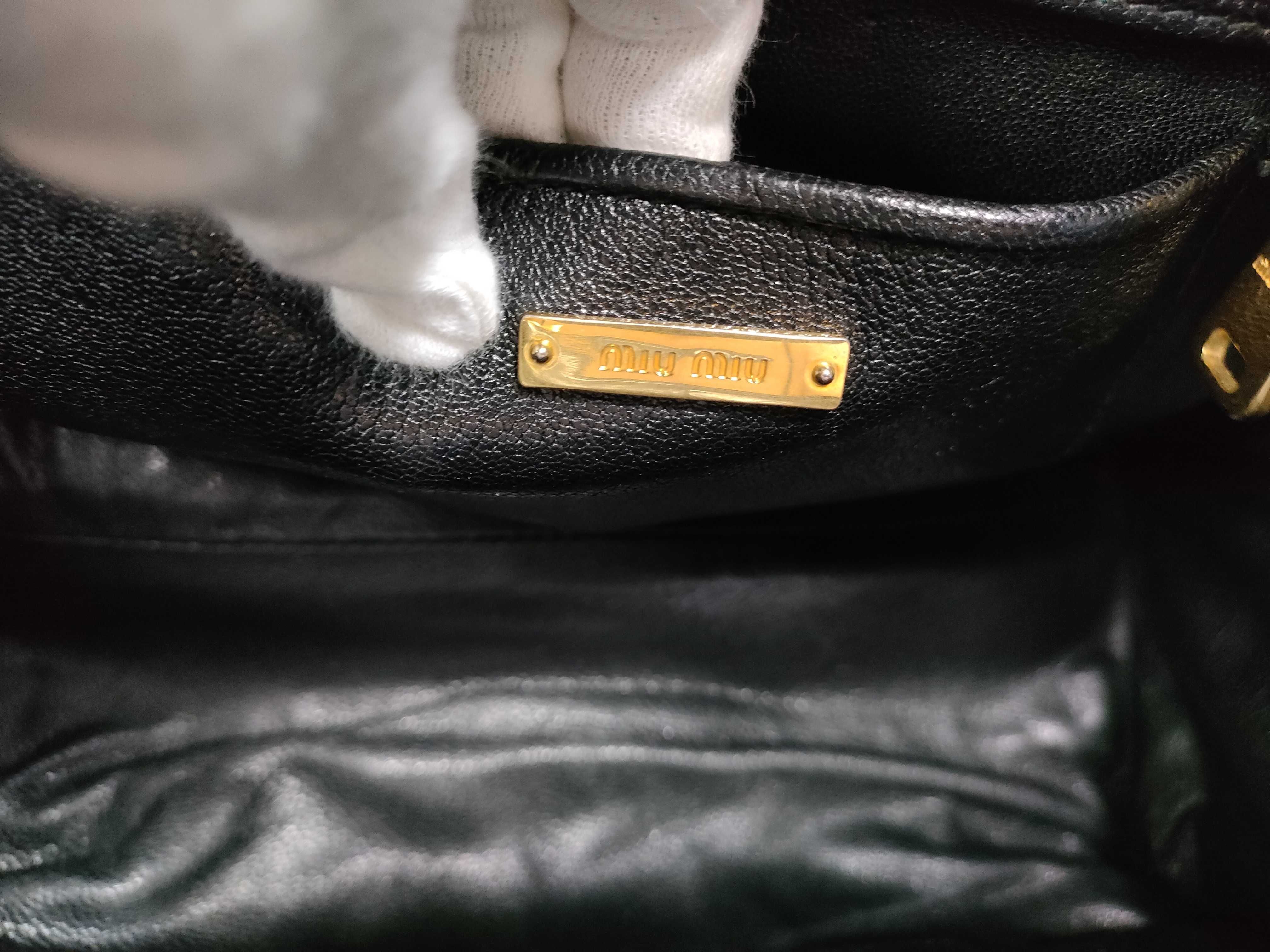 Biker Denim x Leather Handbag Blue RN1031 Handbag — view 14