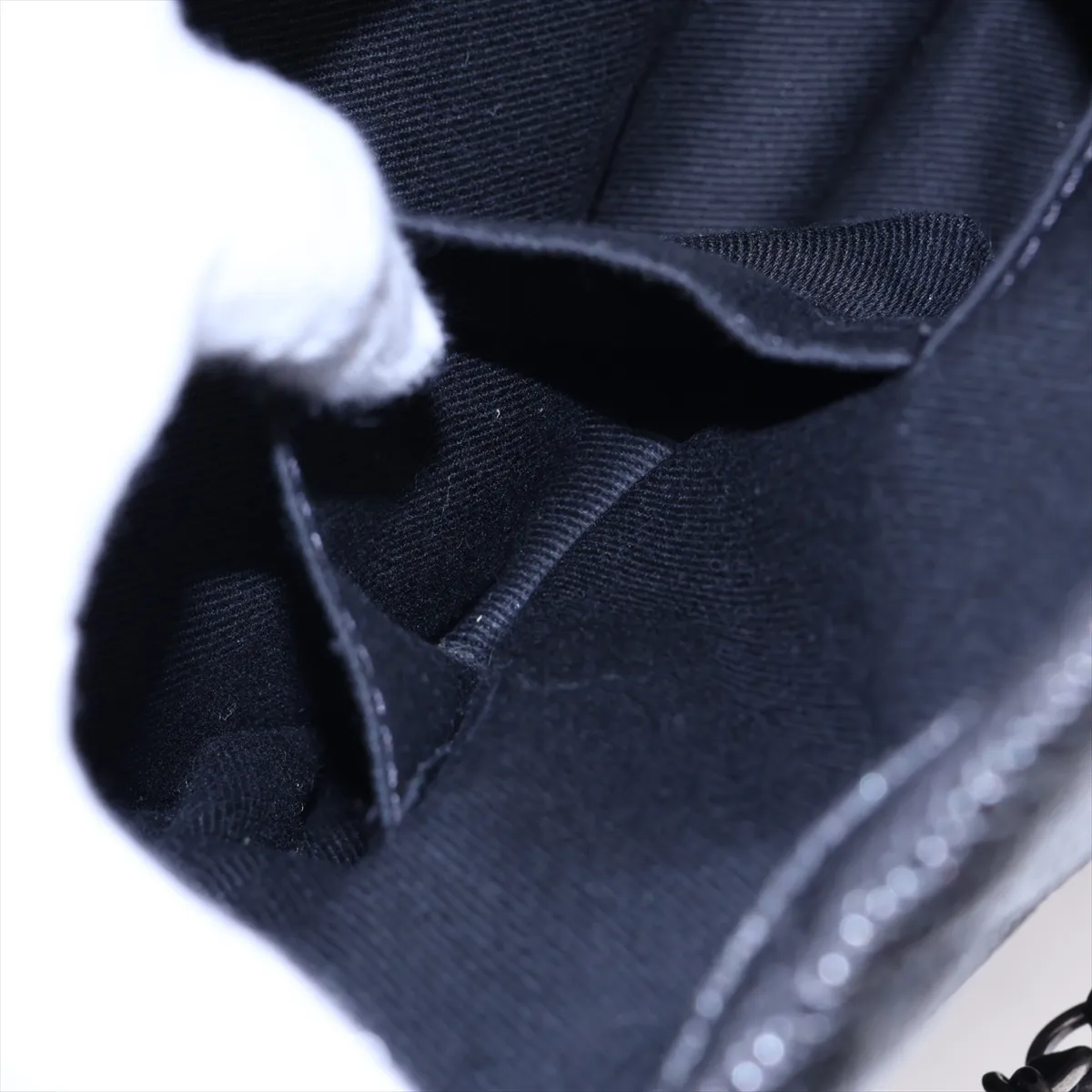 Matelassé Caviar Skin Chain Tote Bag, Black with Gunmetal Hardware, Item No. 17099238, Series 17 — view 12
