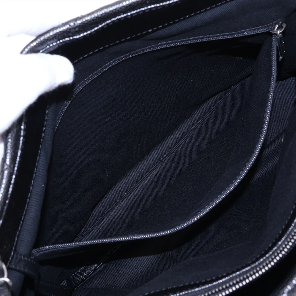Matelassé Caviar Skin Chain Tote Bag, Black with Gunmetal Hardware, Item No. 17099238, Series 17 — view 10