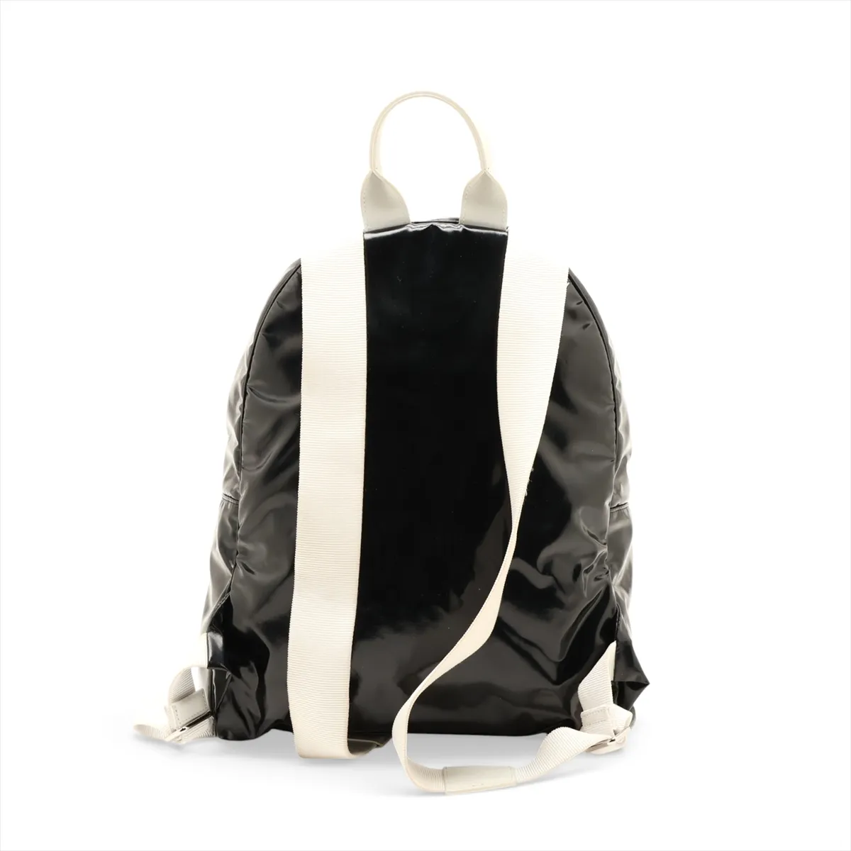 La Pausa Patent Leather Backpack, Black with Silver Hardware, 27119325, Serial Number 27 — view 2