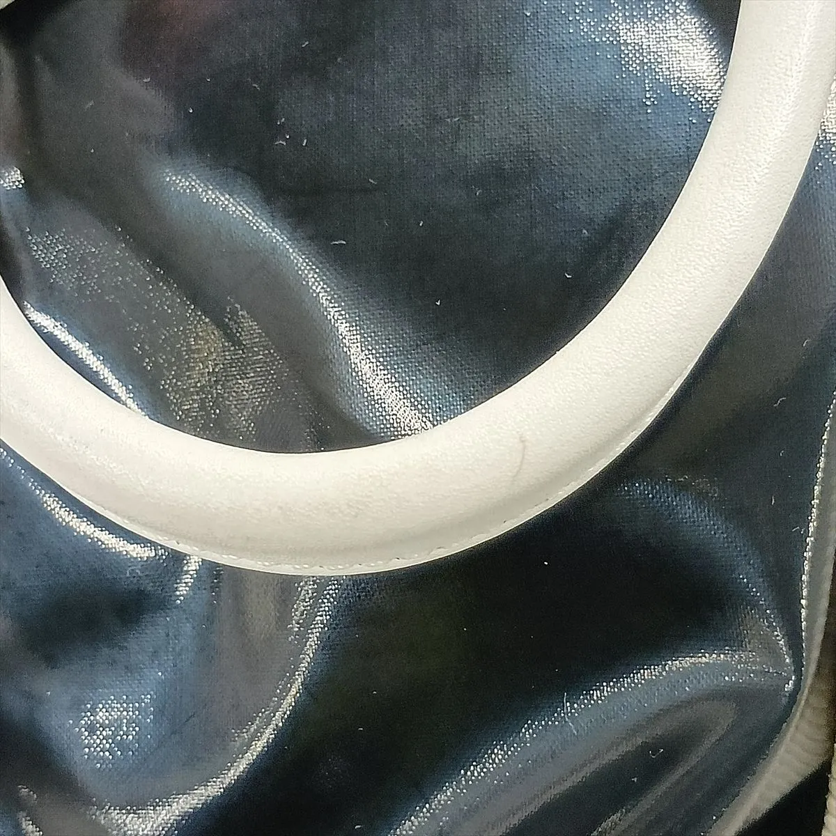 La Pausa Patent Leather Backpack, Black with Silver Hardware, 27119325, Serial Number 27 — view 15