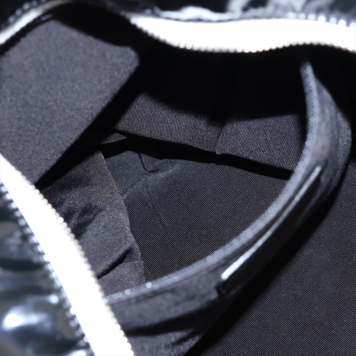 La Pausa Patent Leather Backpack, Black with Silver Hardware, 27119325, Serial Number 27 — view 8