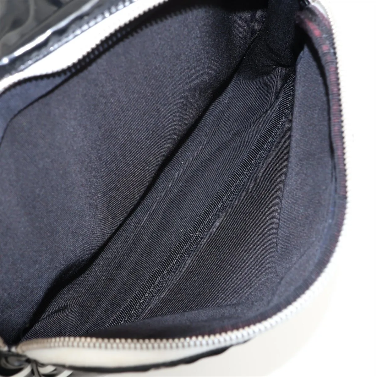 La Pausa Patent Leather Backpack, Black with Silver Hardware, 27119325, Serial Number 27 — view 9