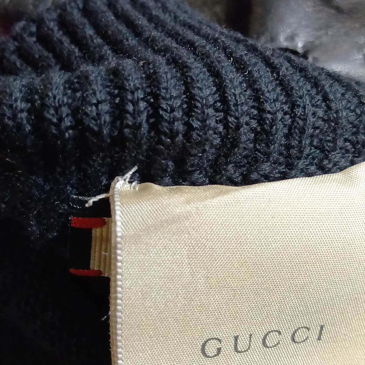Horsebit Gloves, Wool x Leather, Black. Shows signs of wear, — view 6