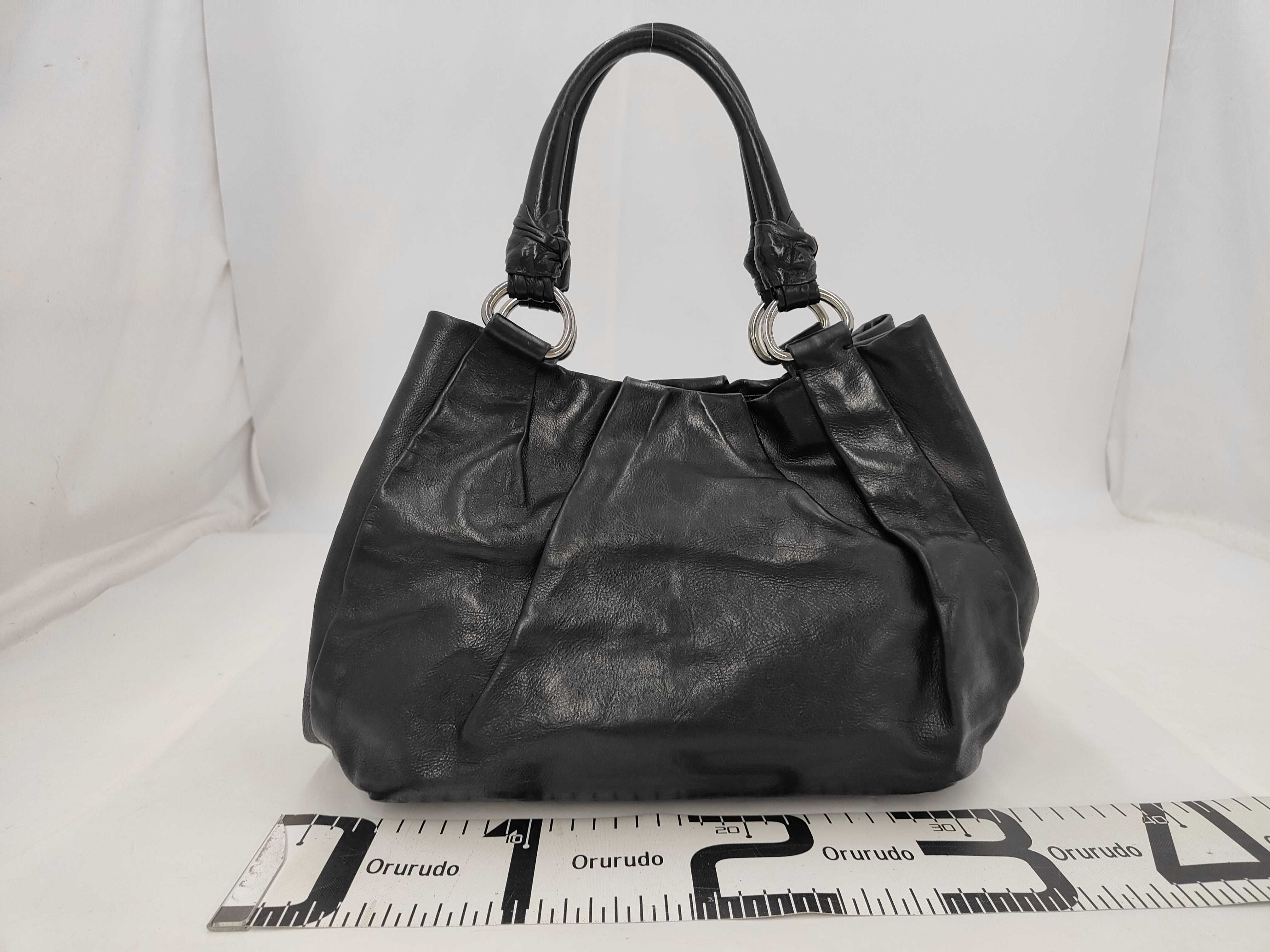 Soft Calfskin Leather Shirred Shoulder Bag (Handbag) — view 2