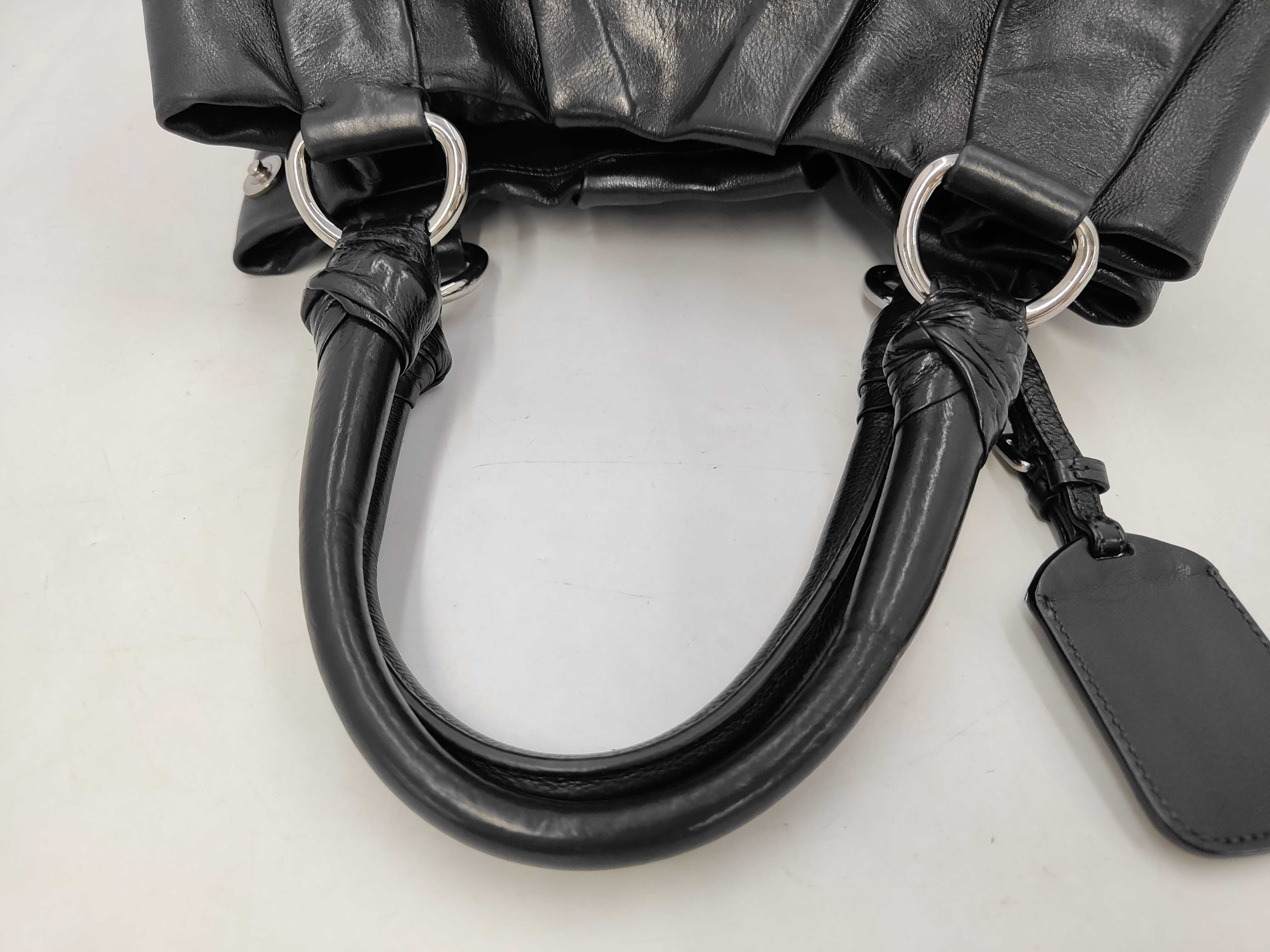 Soft Calfskin Leather Shirred Shoulder Bag (Handbag) — view 5