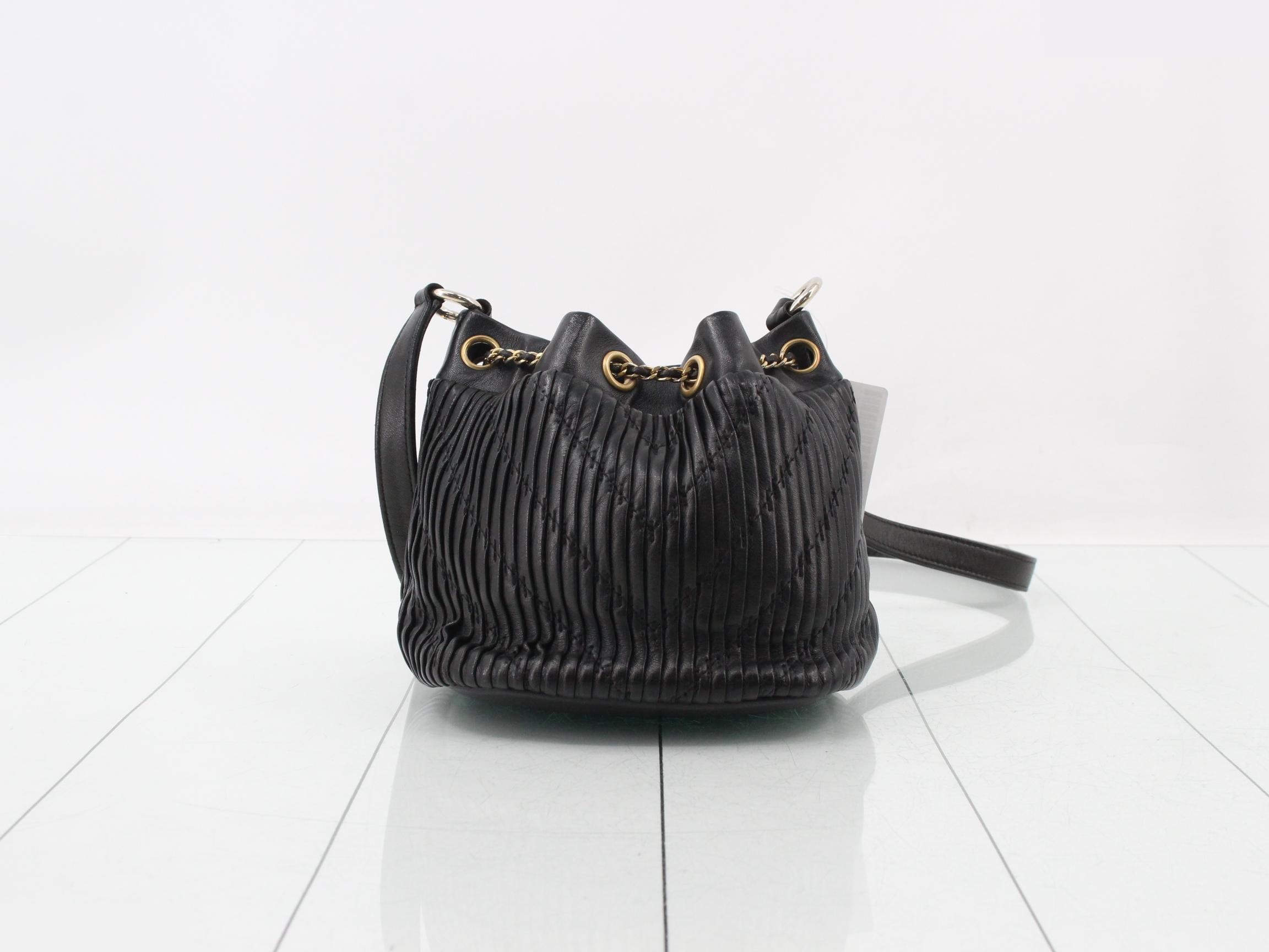 Leather drawstring shoulder bag — view 2