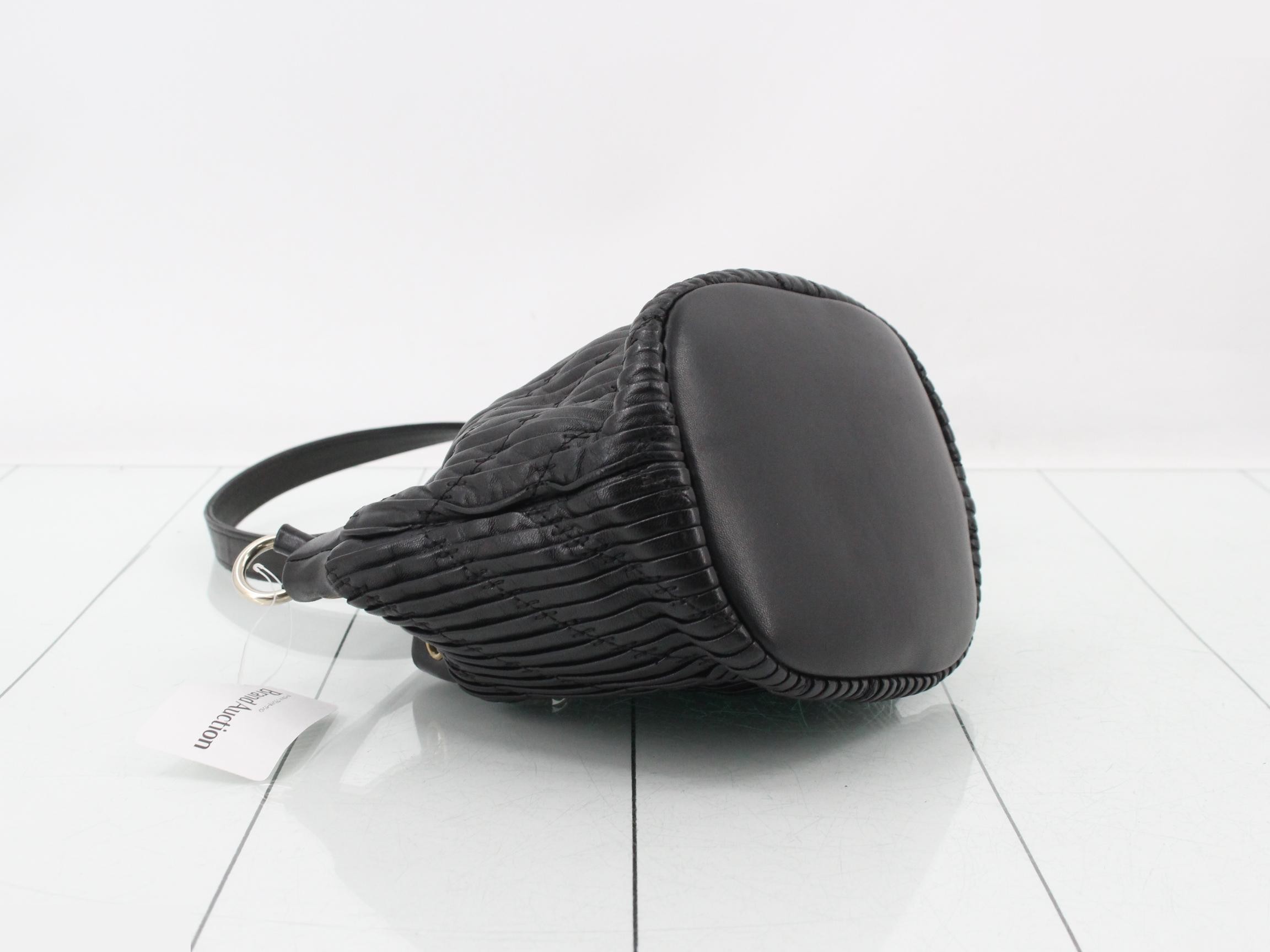 Leather drawstring shoulder bag — view 5