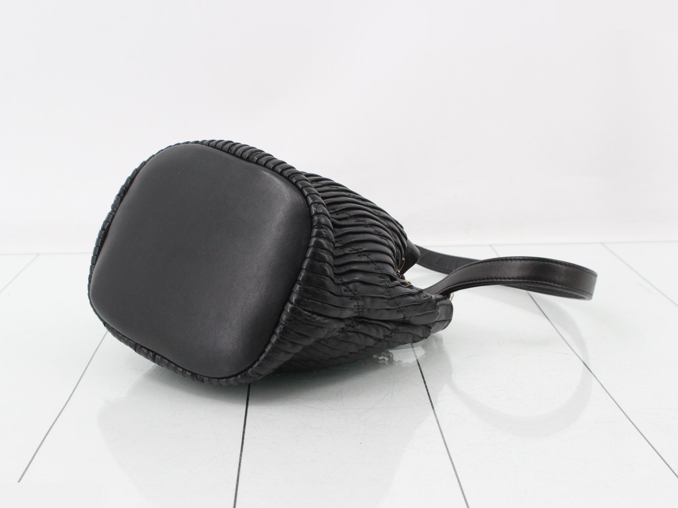 Leather drawstring shoulder bag — view 6