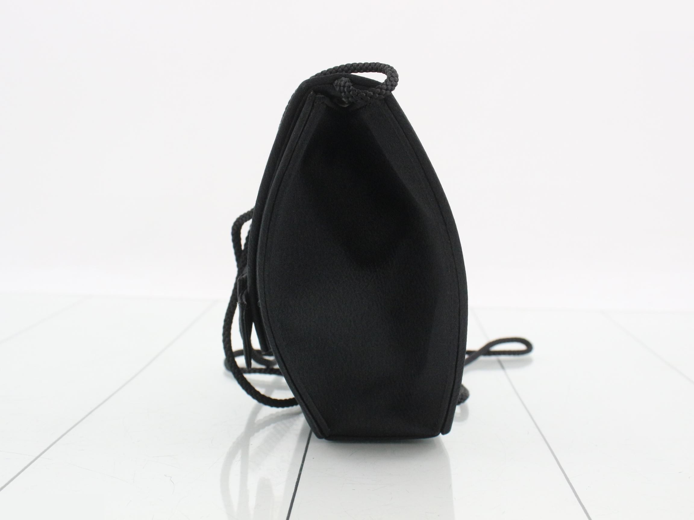 Satin ribbon shoulder bag, black — view 3