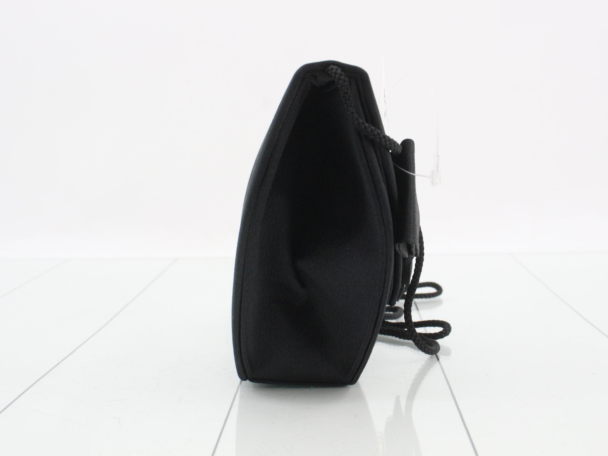 Satin ribbon shoulder bag, black — view 4