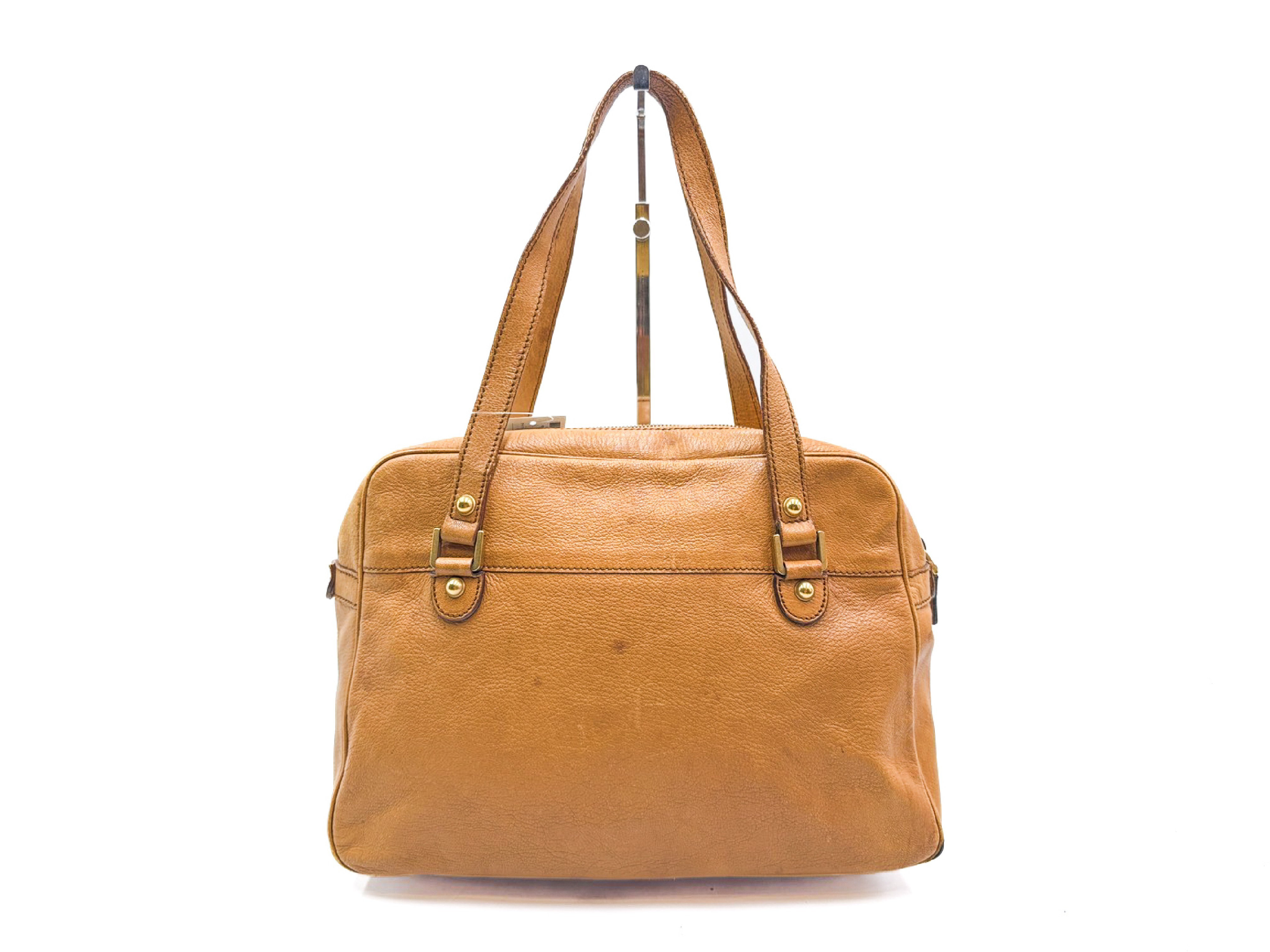 Interlocking GG Leather Tote Bag with Gold Hardware 121544 — view 2