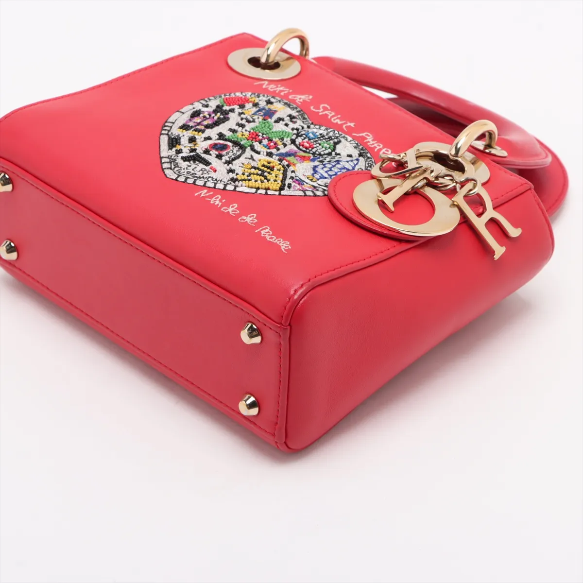Lady Dior Leather 2WAY Handbag Red — view 3
