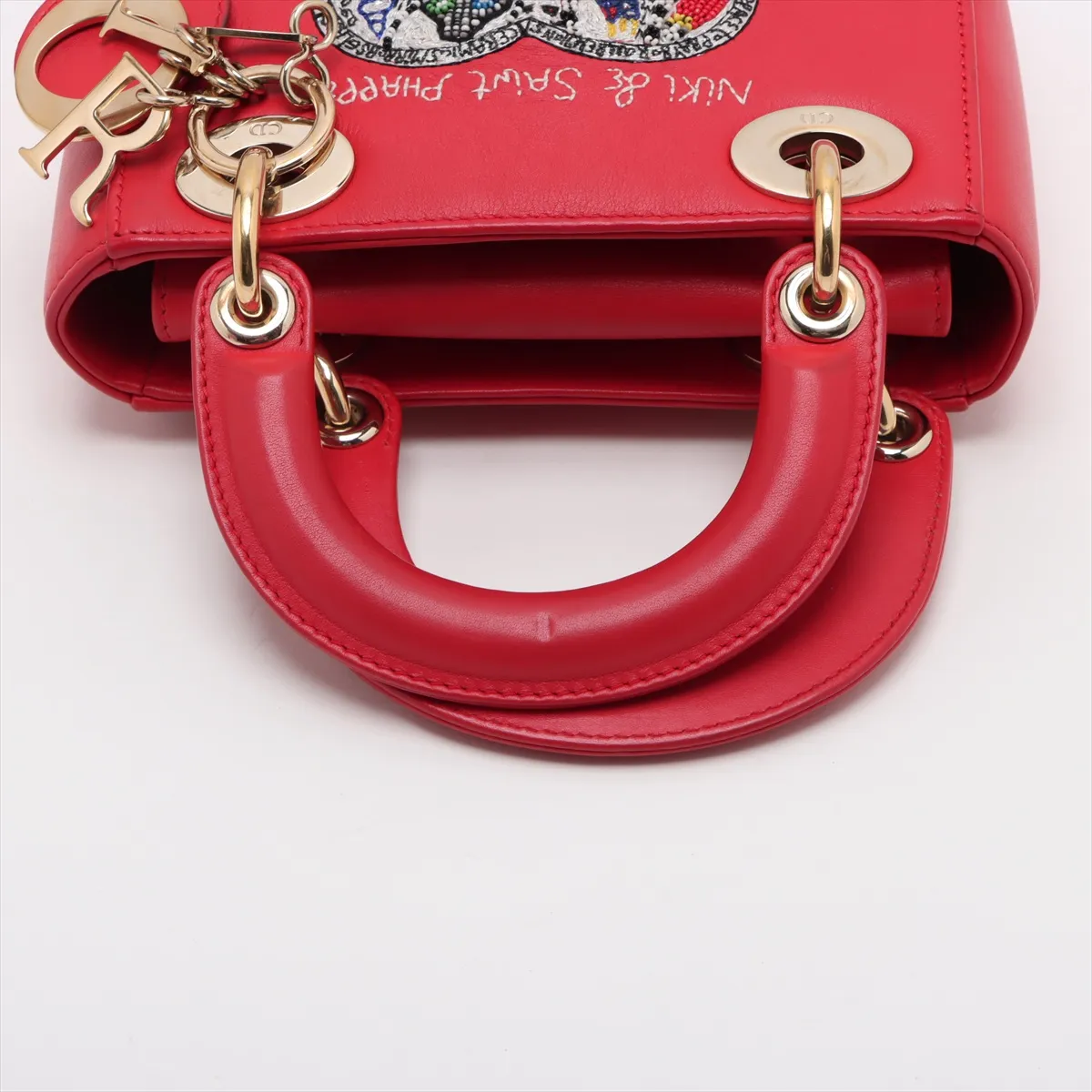 Lady Dior Leather 2WAY Handbag Red — view 5