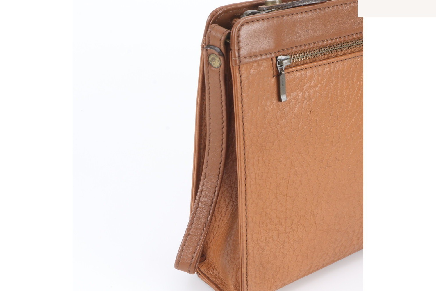 Leather check pattern second bag/clutch — view 2