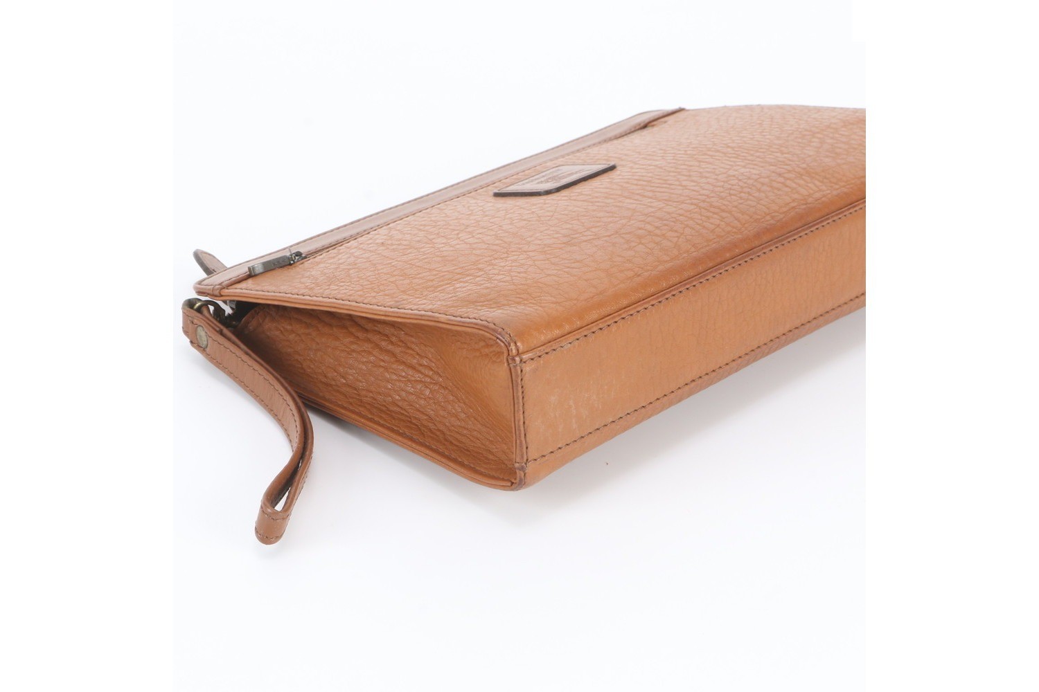 Leather check pattern second bag/clutch — view 5
