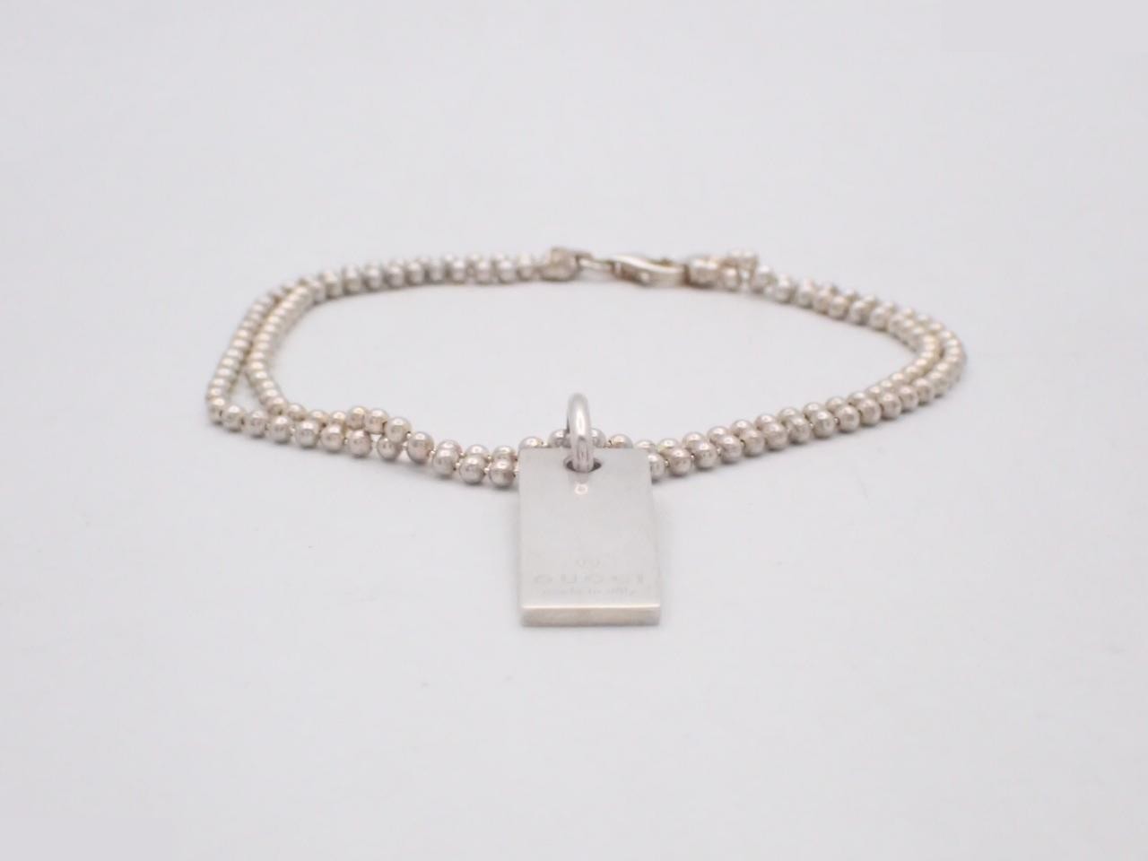 Logo plate ball chain bracelet, SV925 / 11.0g