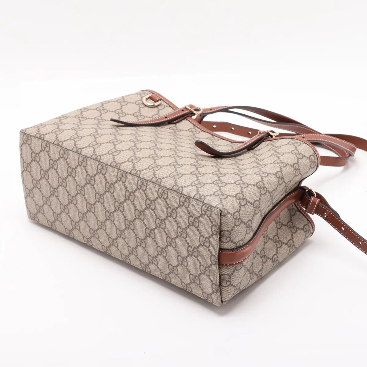 GG Supreme PVC x Leather 2-Way Handbag, Brown 815214 — view 3
