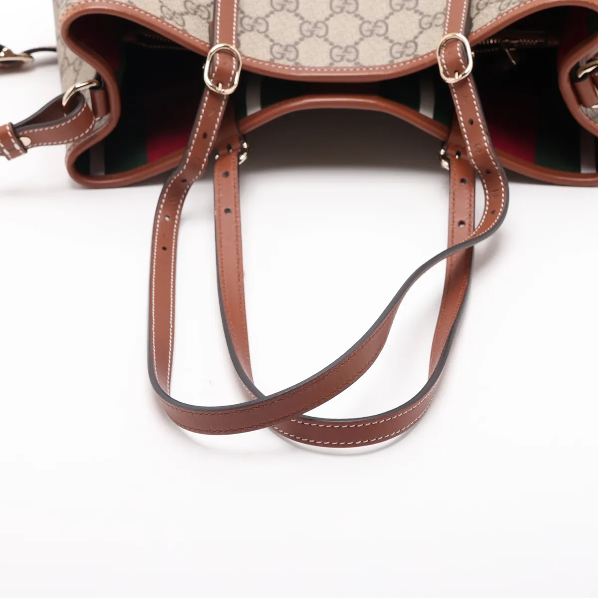GG Supreme PVC x Leather 2-Way Handbag, Brown 815214 — view 5