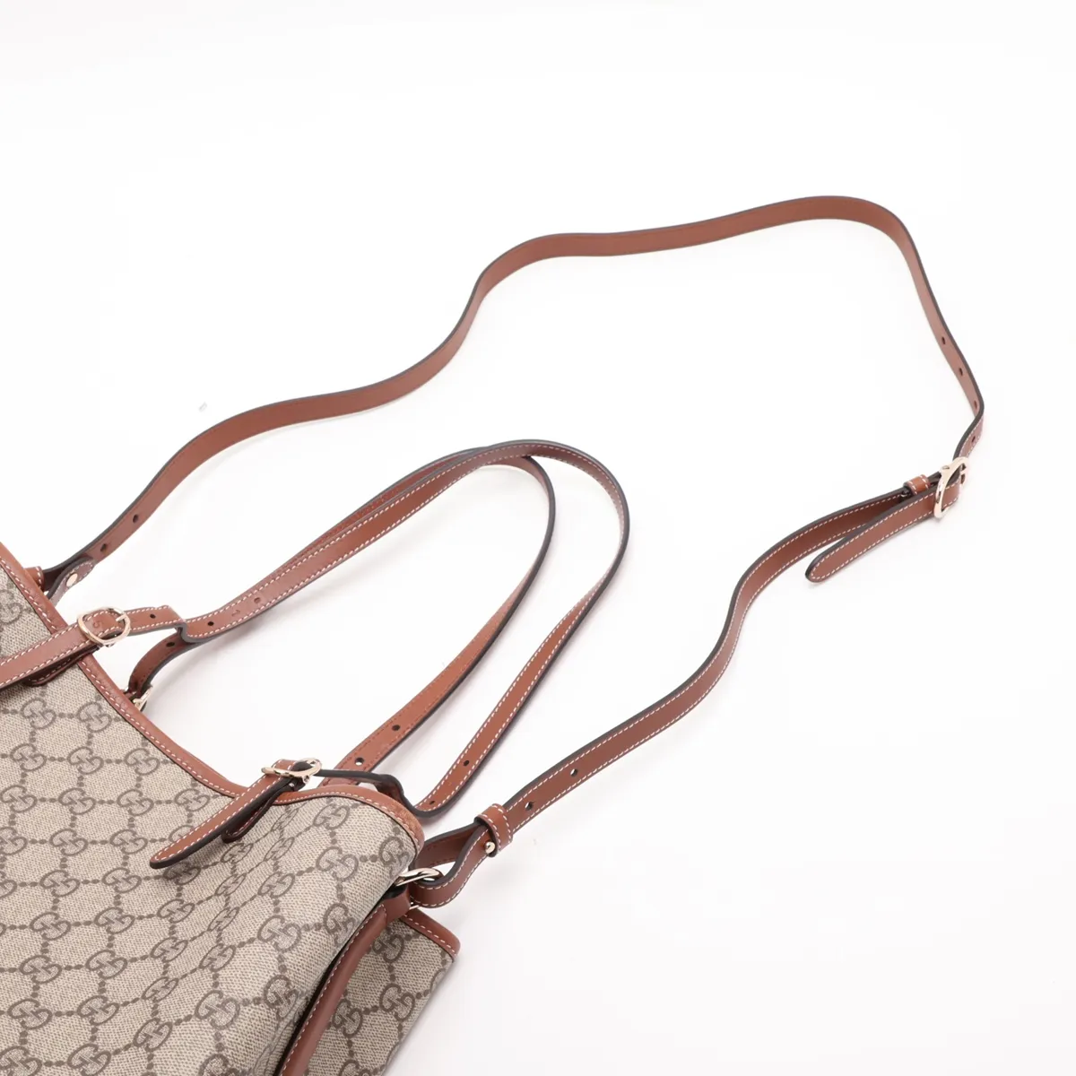 GG Supreme PVC x Leather 2-Way Handbag, Brown 815214 — view 7