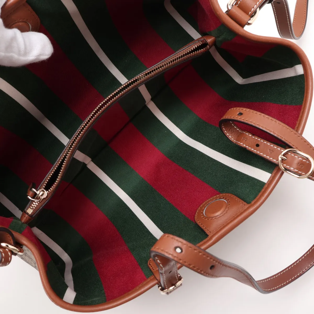 GG Supreme PVC x Leather 2-Way Handbag, Brown 815214 — view 9