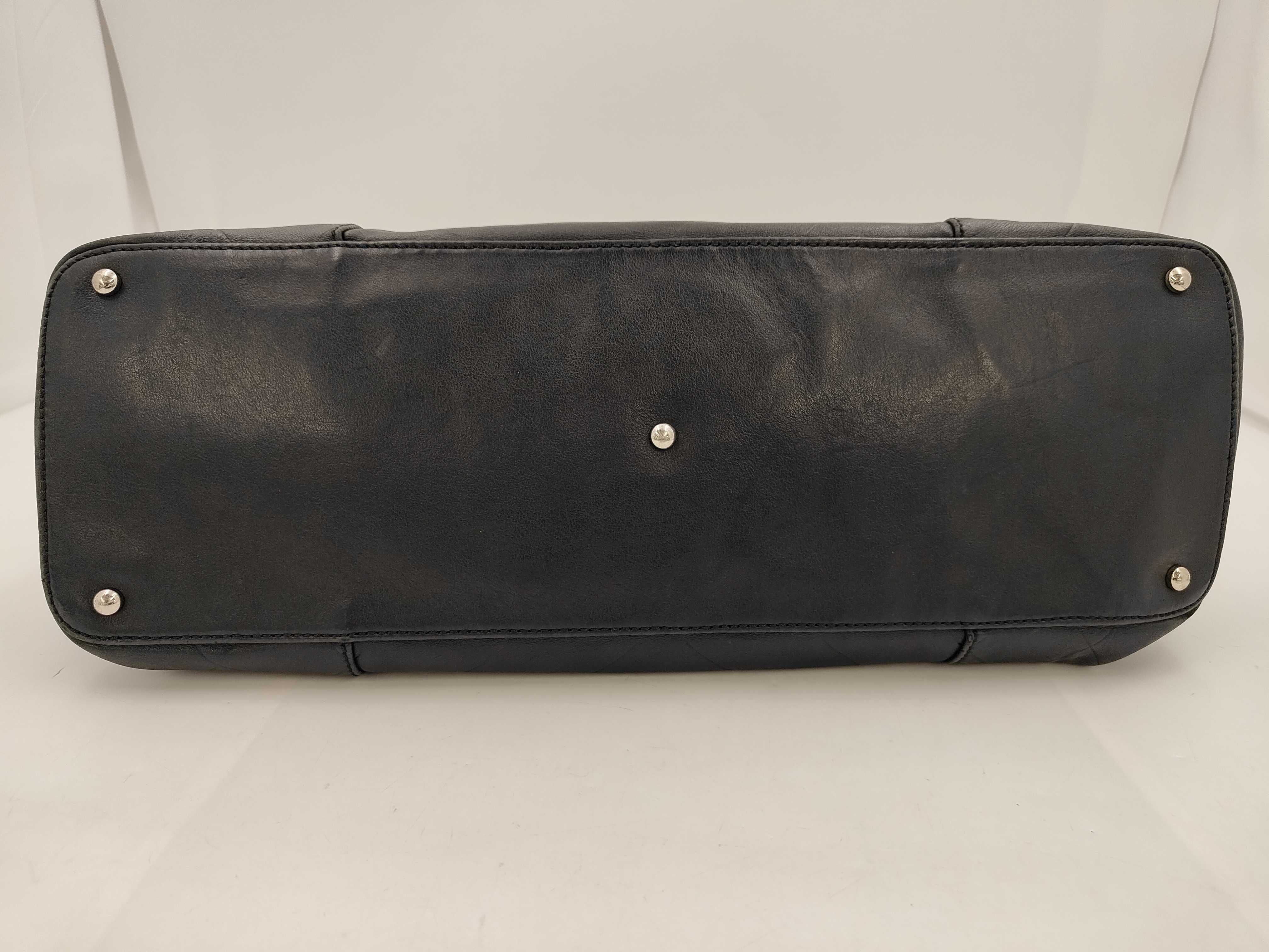 Coco Mark Matelassé Chevron Black Silver Hardware Tote Bag (Serial Number 10) — view 3