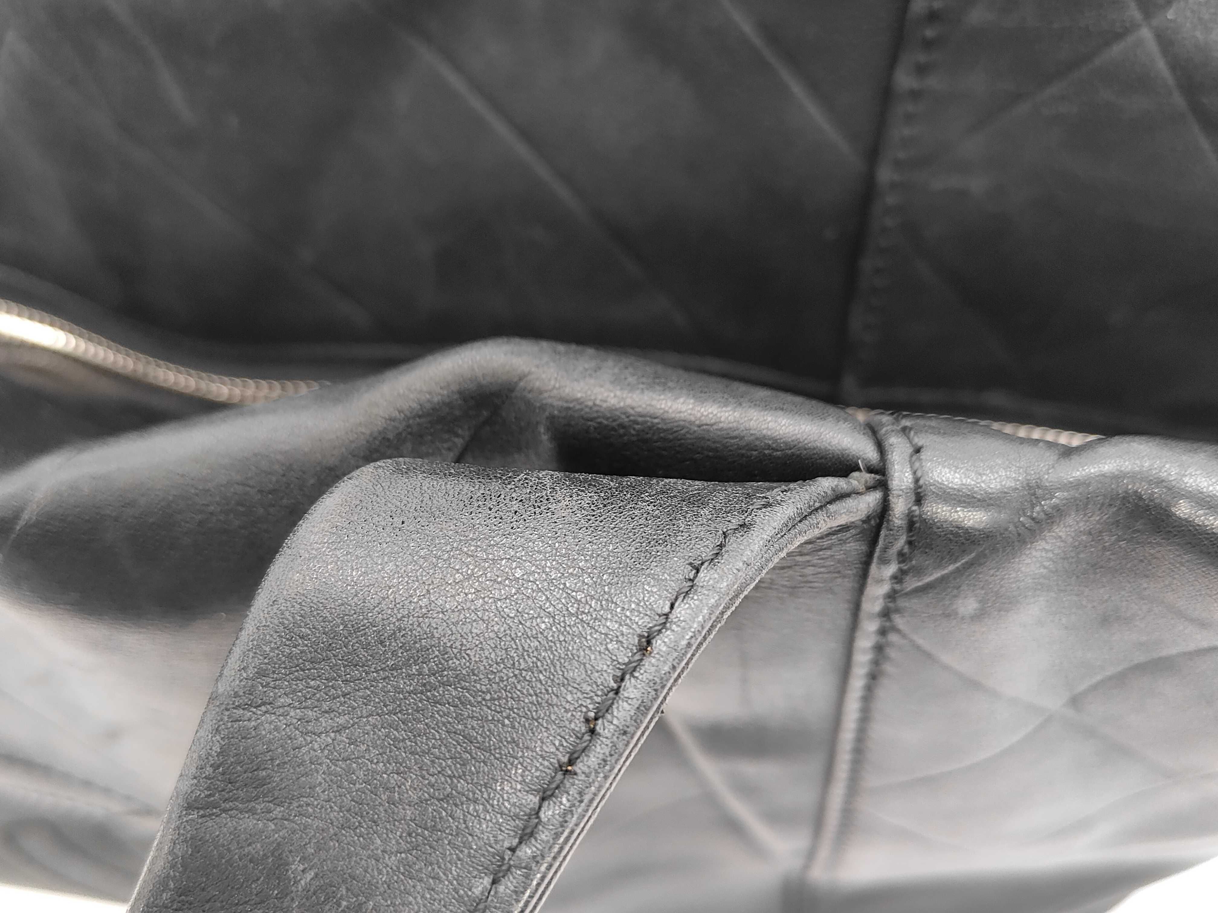 Coco Mark Matelassé Chevron Black Silver Hardware Tote Bag (Serial Number 10) — view 8