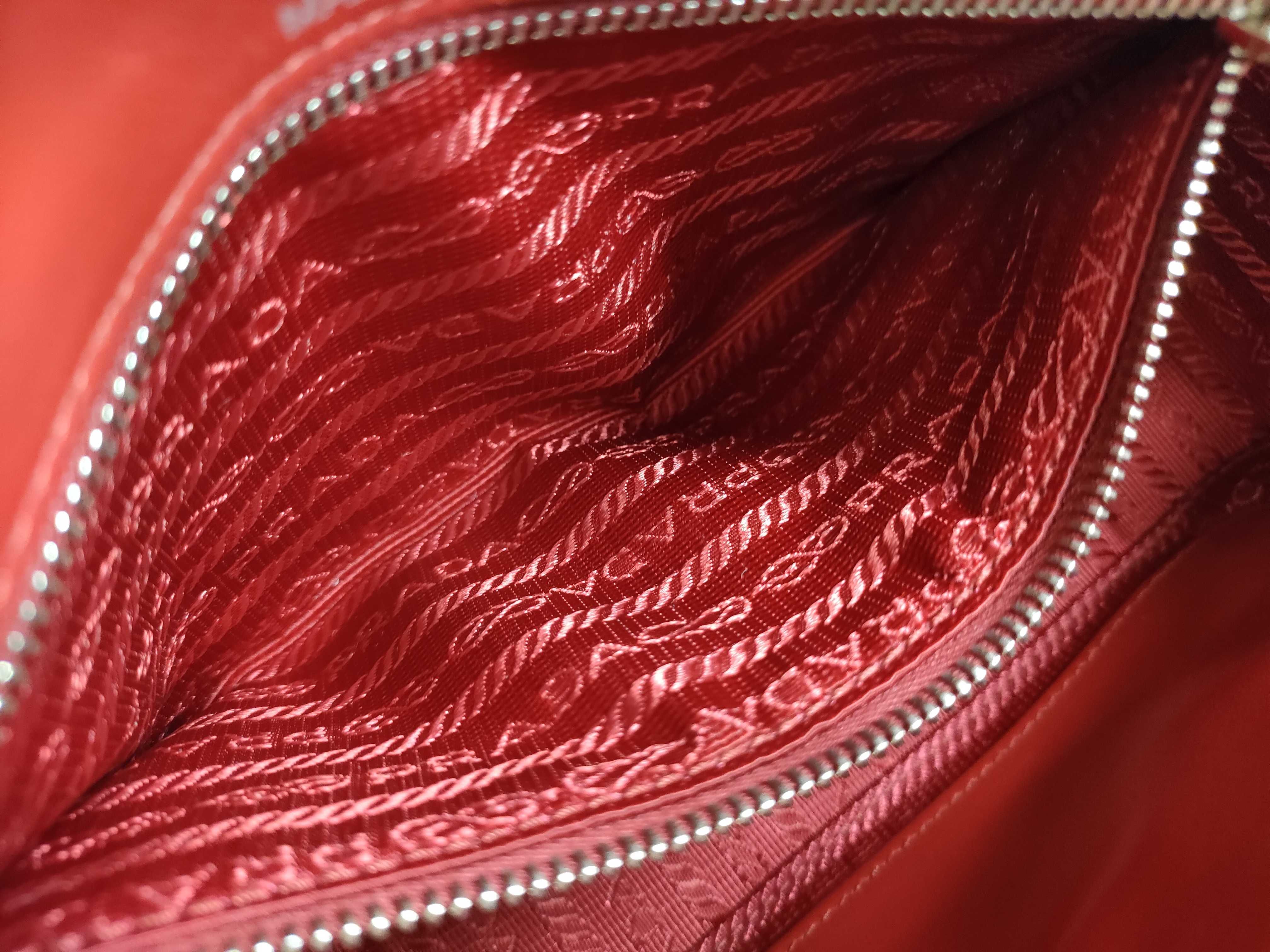 Diagram Leather Chain Shoulder Bag, Red, 1BH083 (Shoulder Bag) — view 12