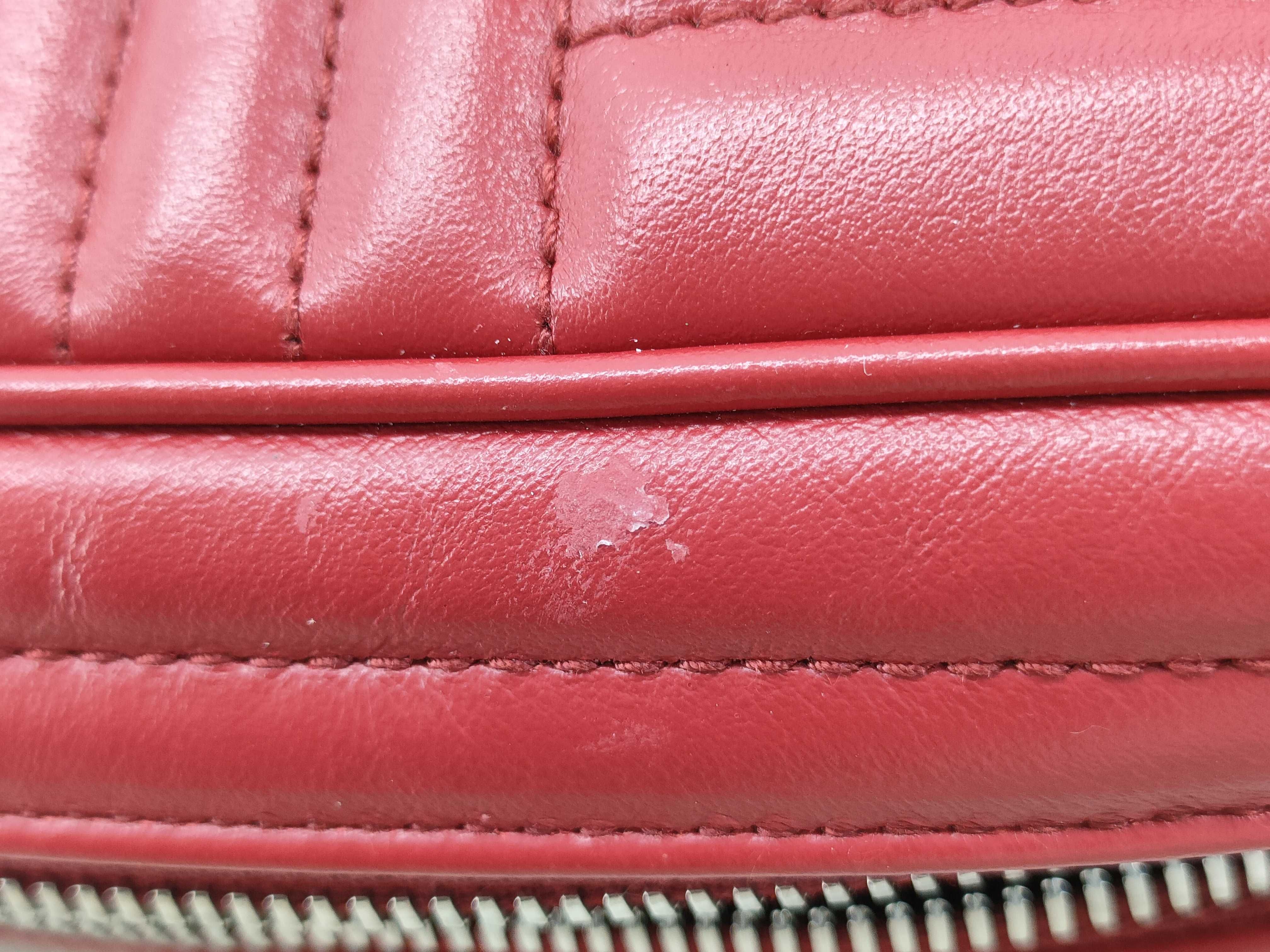 Diagram Leather Chain Shoulder Bag, Red, 1BH083 (Shoulder Bag) — view 13