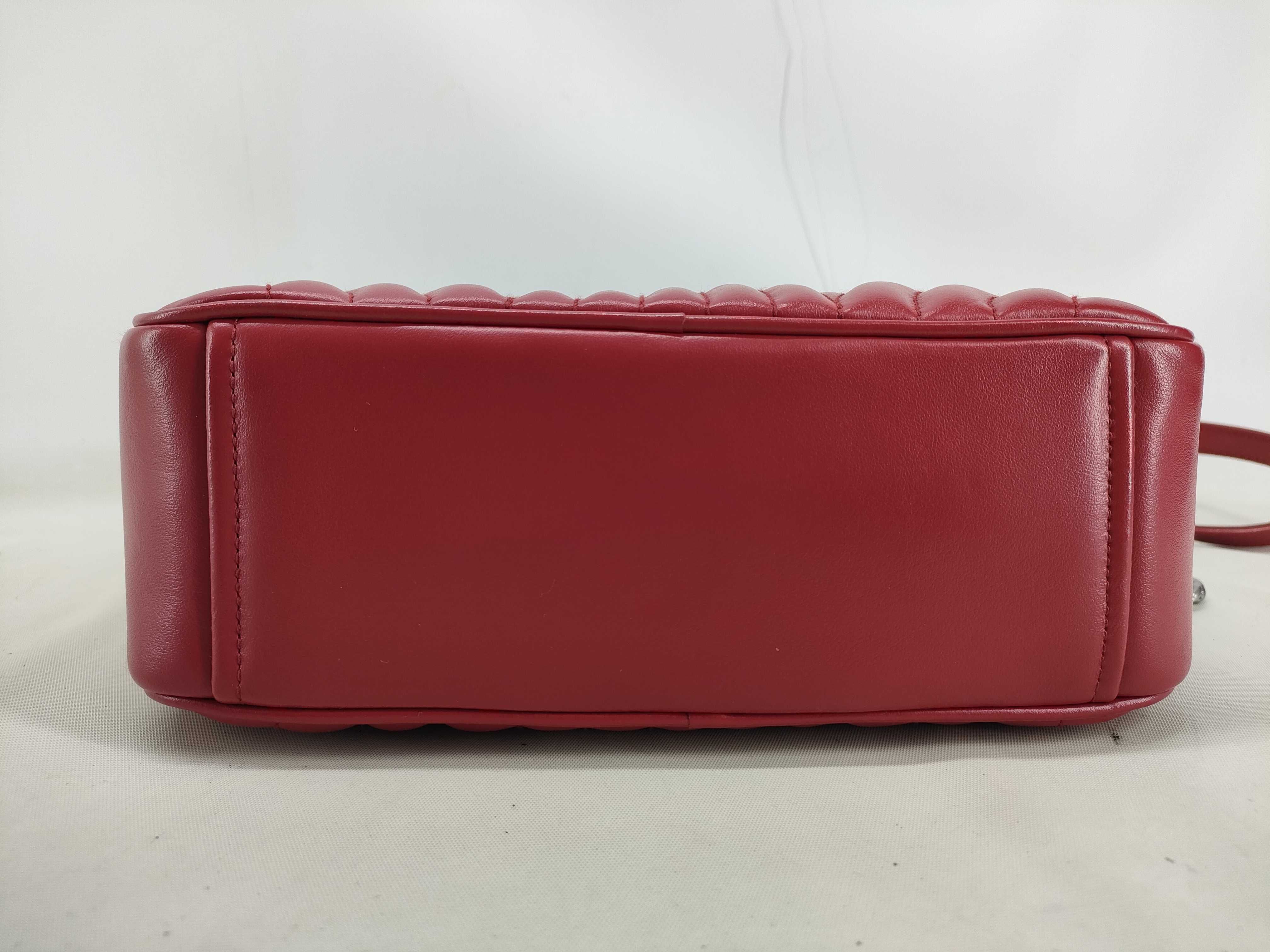 Diagram Leather Chain Shoulder Bag, Red, 1BH083 (Shoulder Bag) — view 3