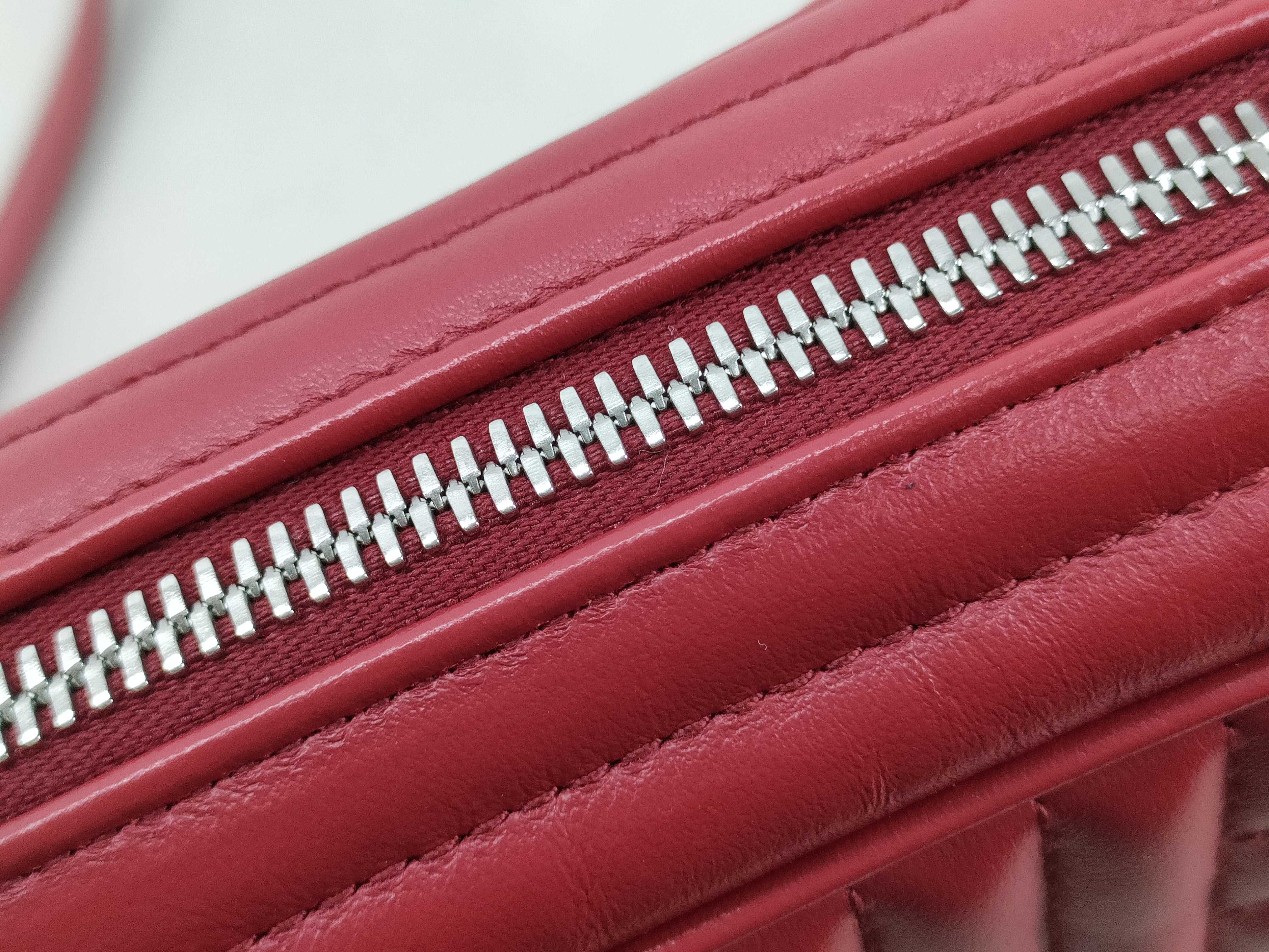 Diagram Leather Chain Shoulder Bag, Red, 1BH083 (Shoulder Bag) — view 8