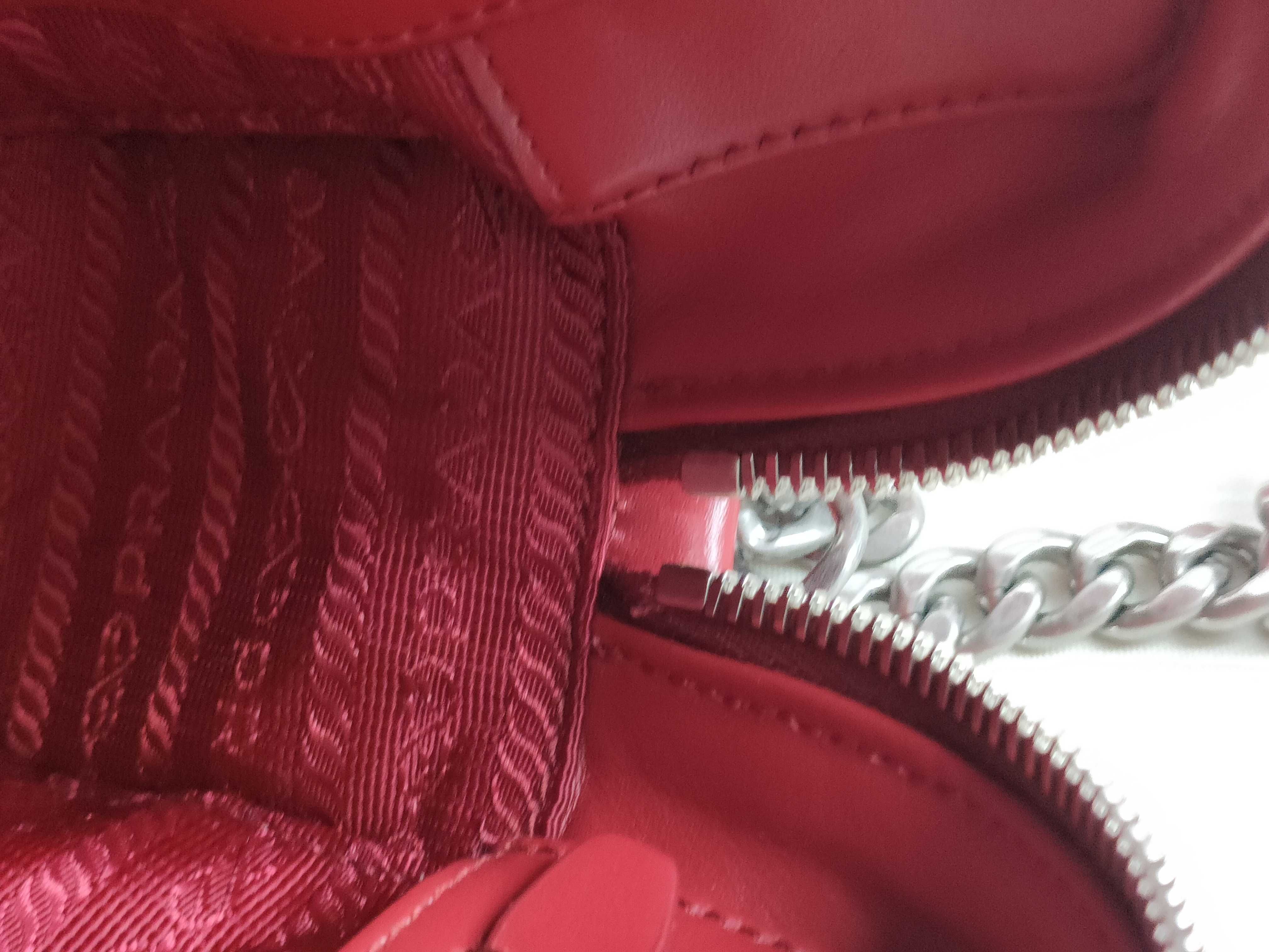 Diagram Leather Chain Shoulder Bag, Red, 1BH083 (Shoulder Bag) — view 10