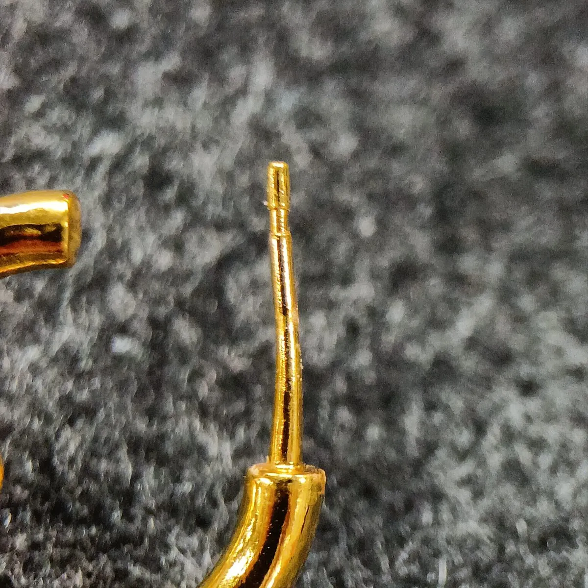 Coco Mark A23C Earrings (Pair) GP x Rhinestone Gold. Shows signs of wear, — view 8
