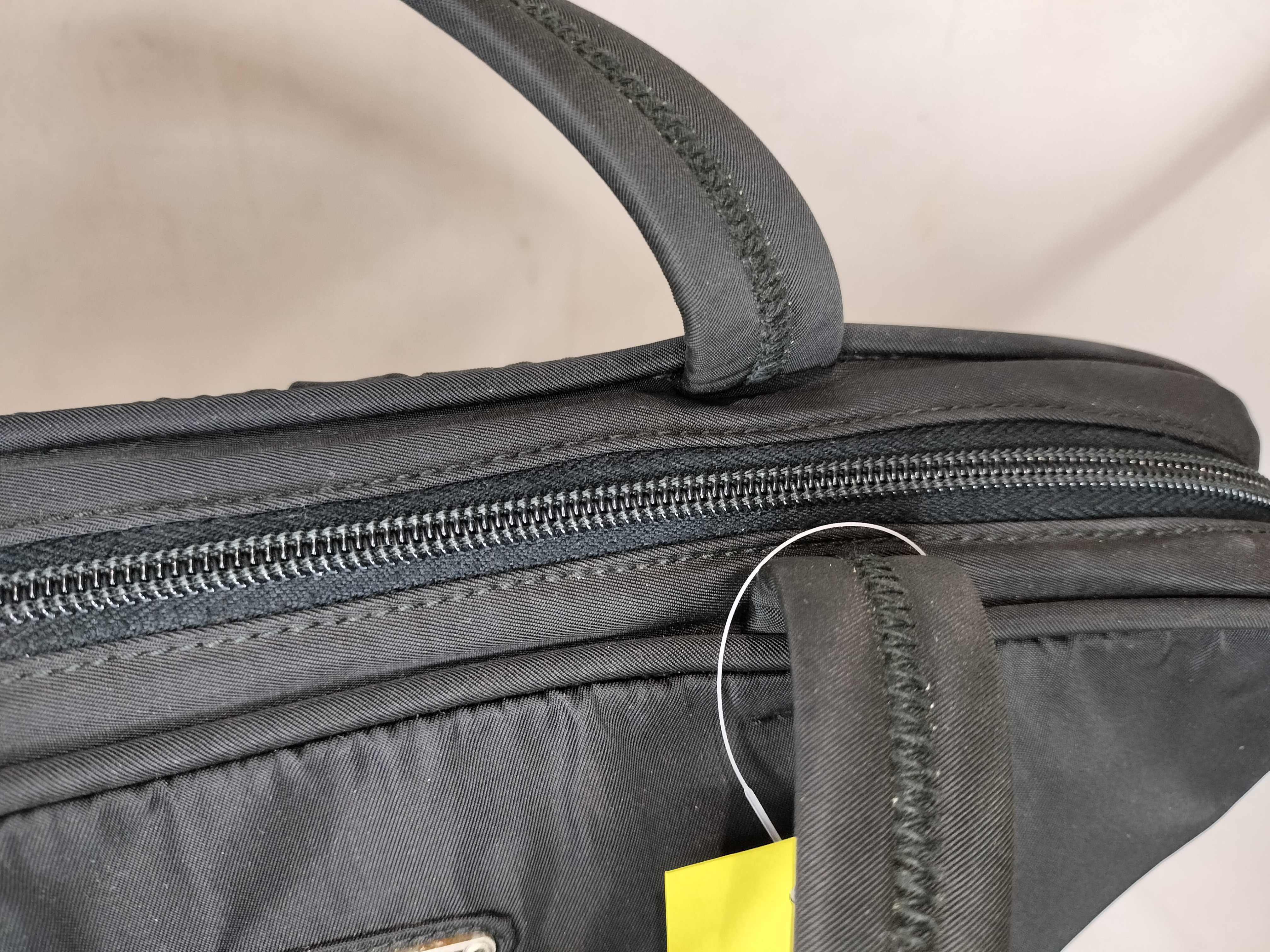 Nylon Triangle Logo Tote Bag, Black Handbag — view 9