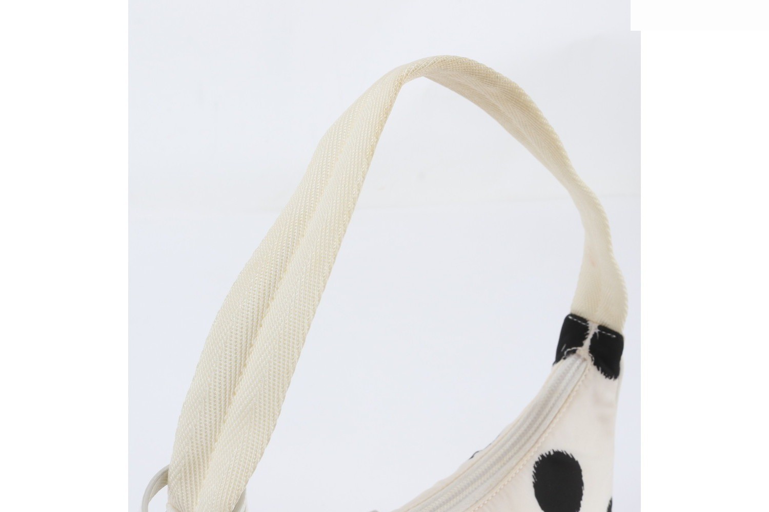 Nylon Triangle Logo Dot Pattern Leather Shoulder Bag — view 2