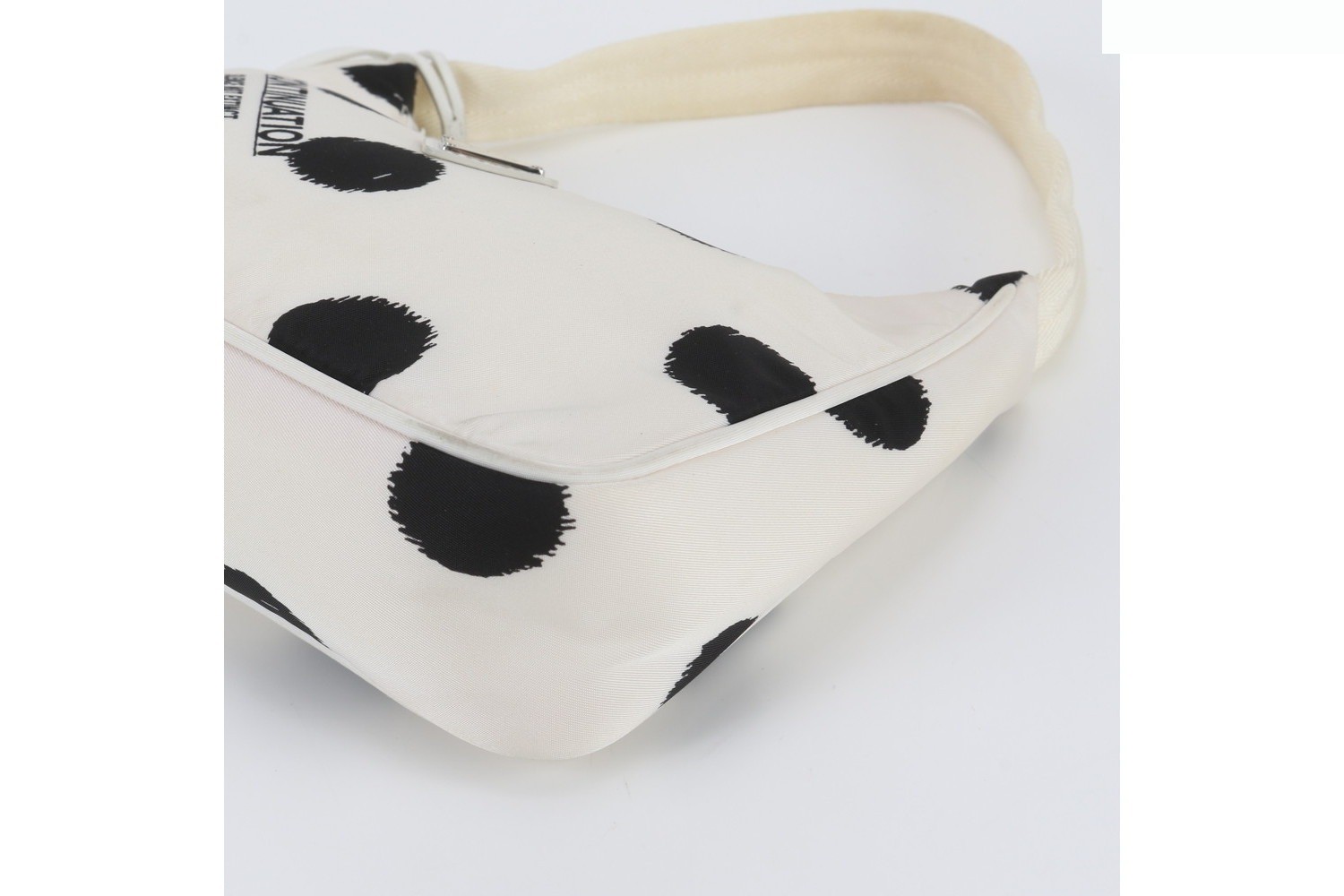 Nylon Triangle Logo Dot Pattern Leather Shoulder Bag — view 4