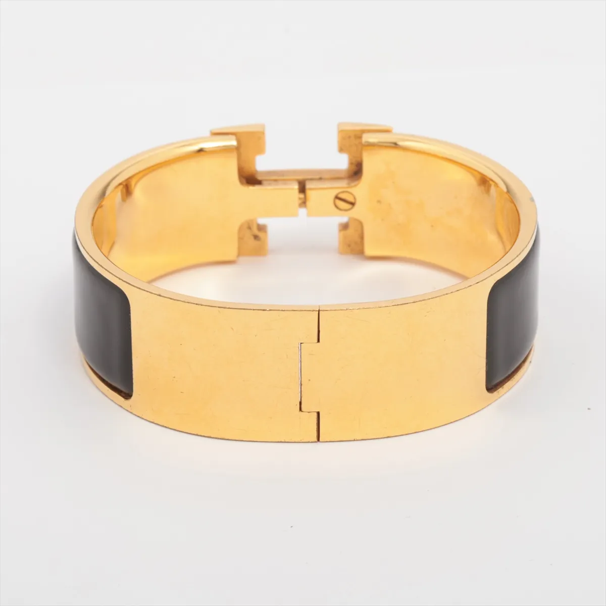 Clic Clac H Bangle, GP Black x Gold. Shows signs of wear, — view 2