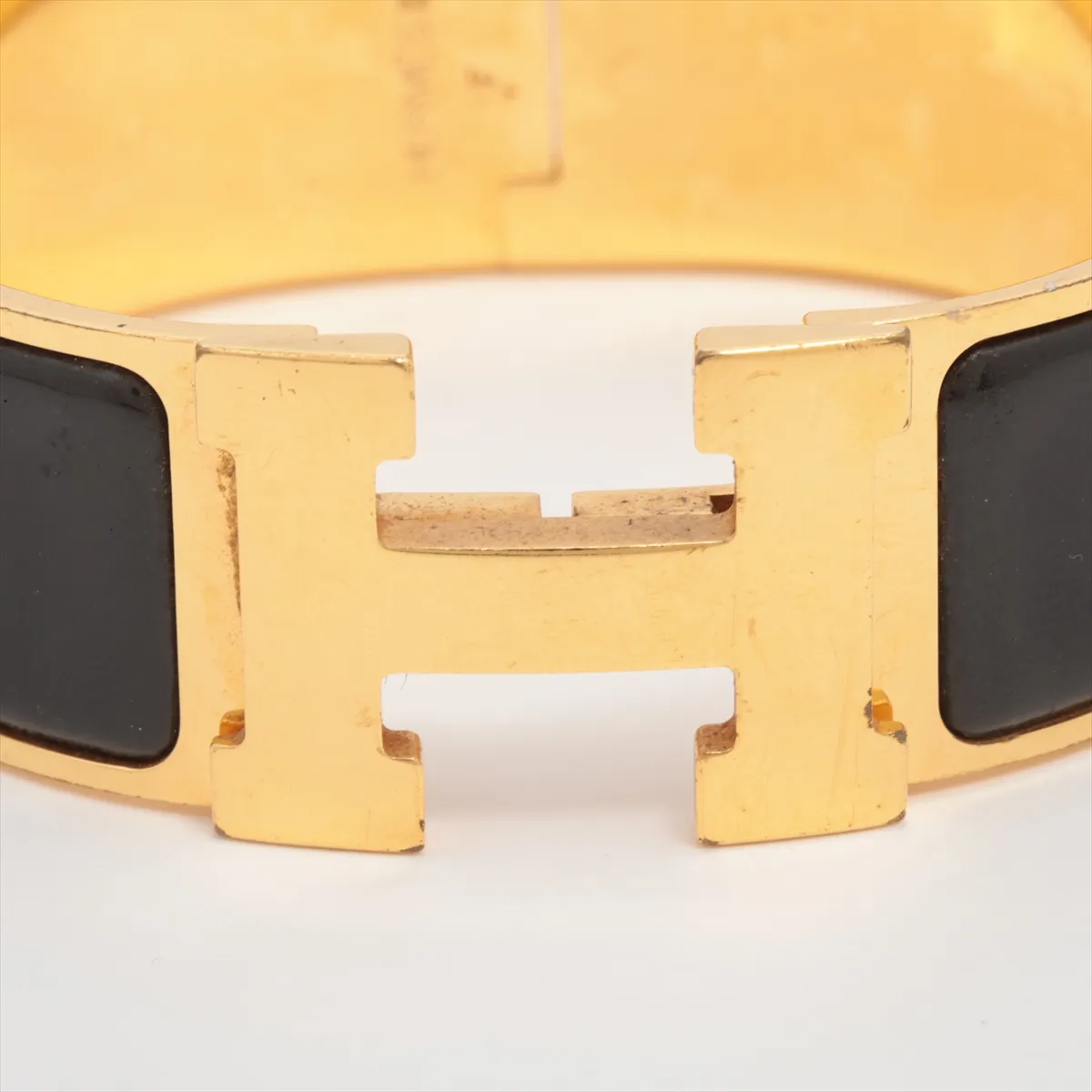 Clic Clac H Bangle, GP Black x Gold. Shows signs of wear, — view 3