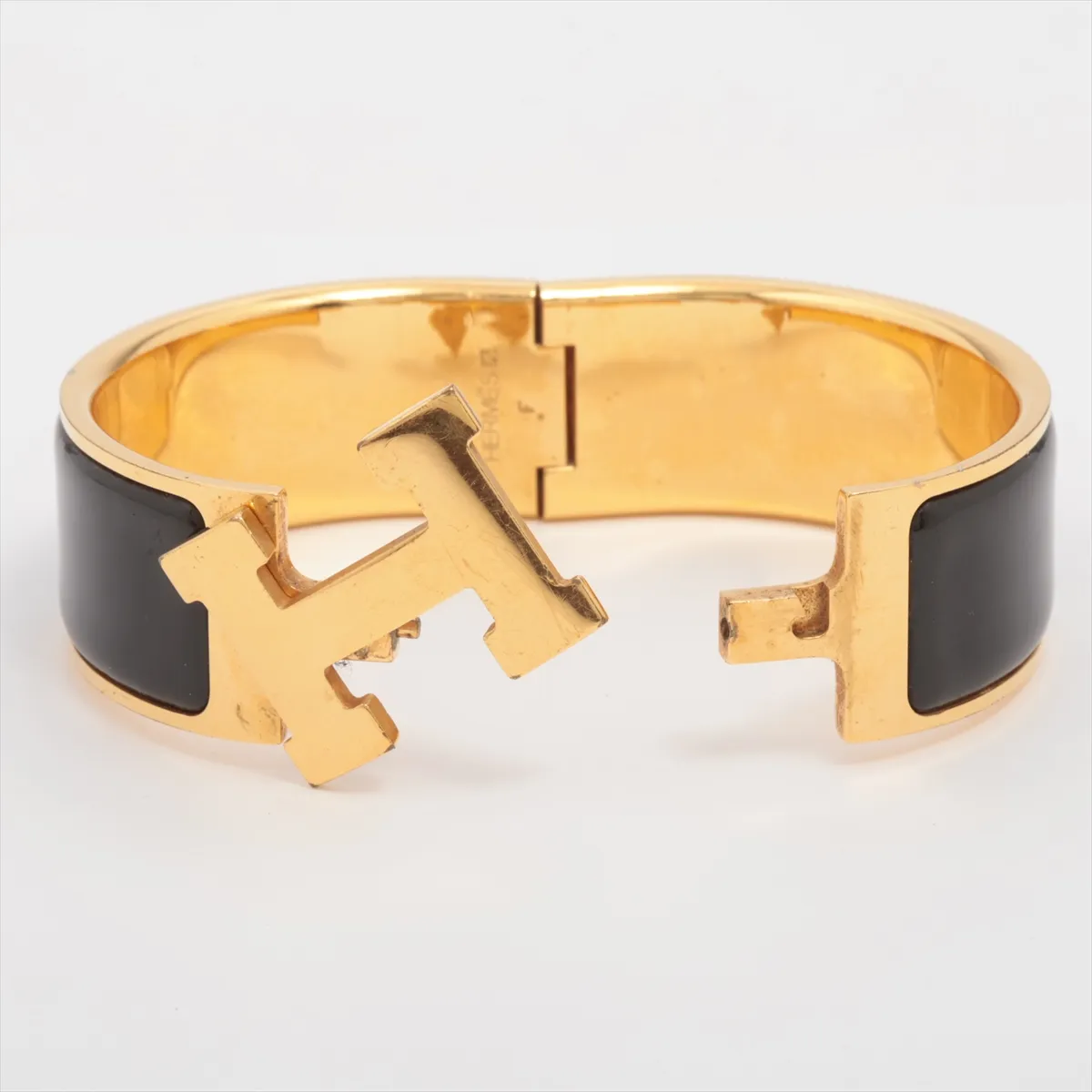 Clic Clac H Bangle, GP Black x Gold. Shows signs of wear, — view 5