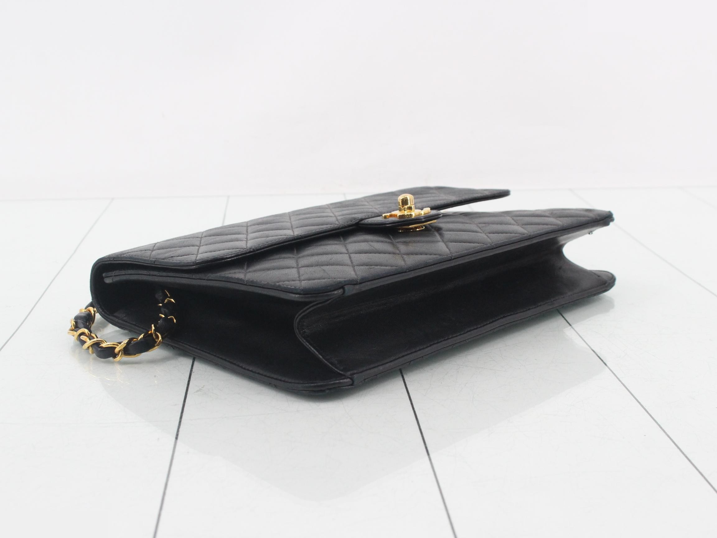 Matelassé lambskin handbag/shoulder bag, black — view 5