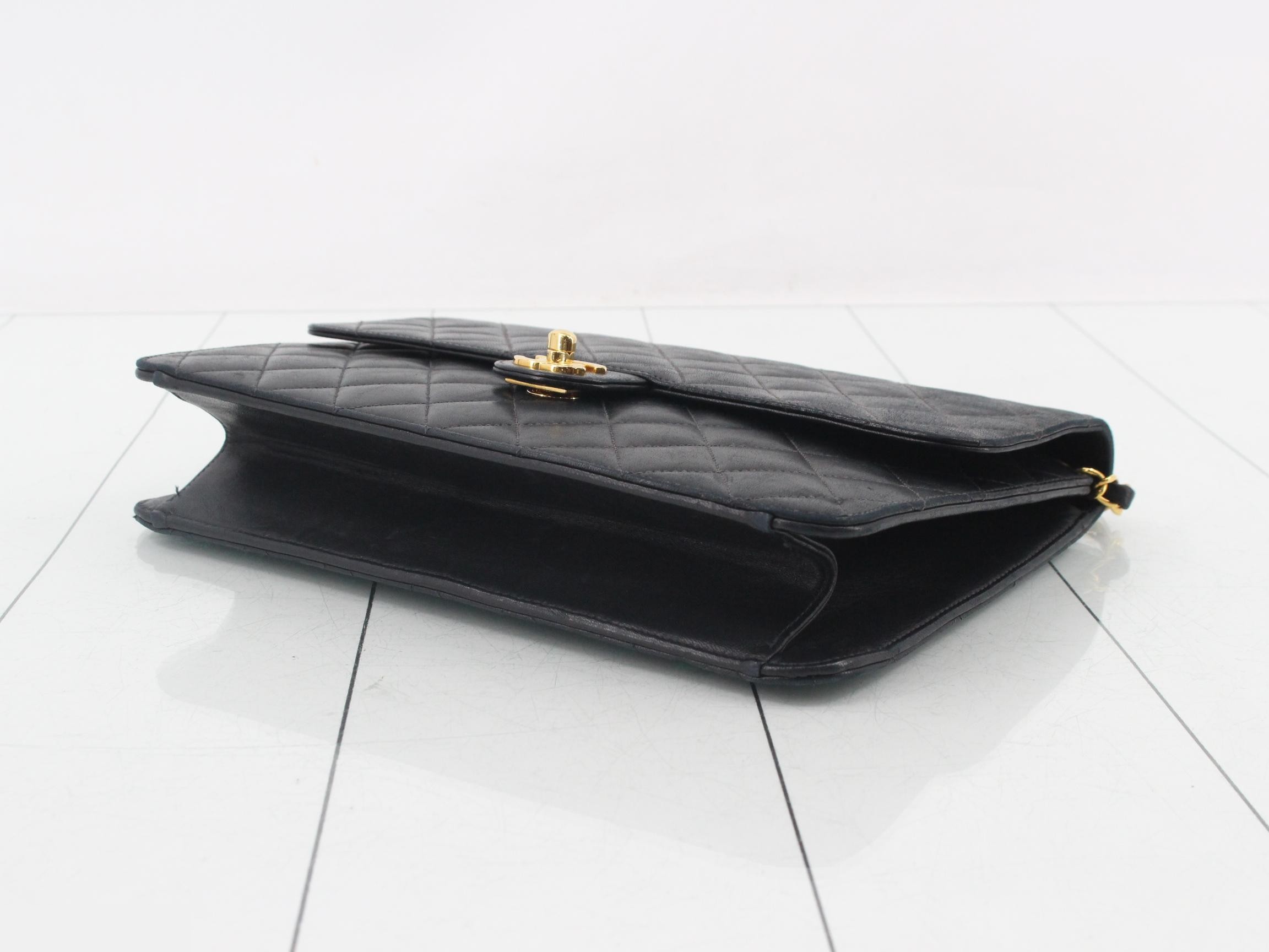Matelassé lambskin handbag/shoulder bag, black — view 6
